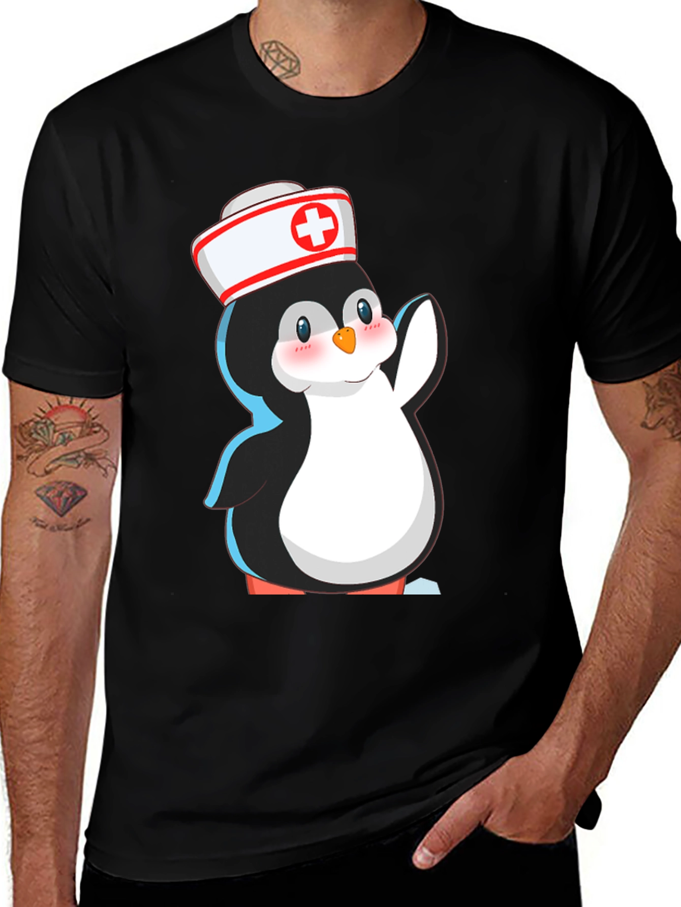Variant 21 of Nurse Penguin T-Shirt - Cute Cartoon Animal Tee