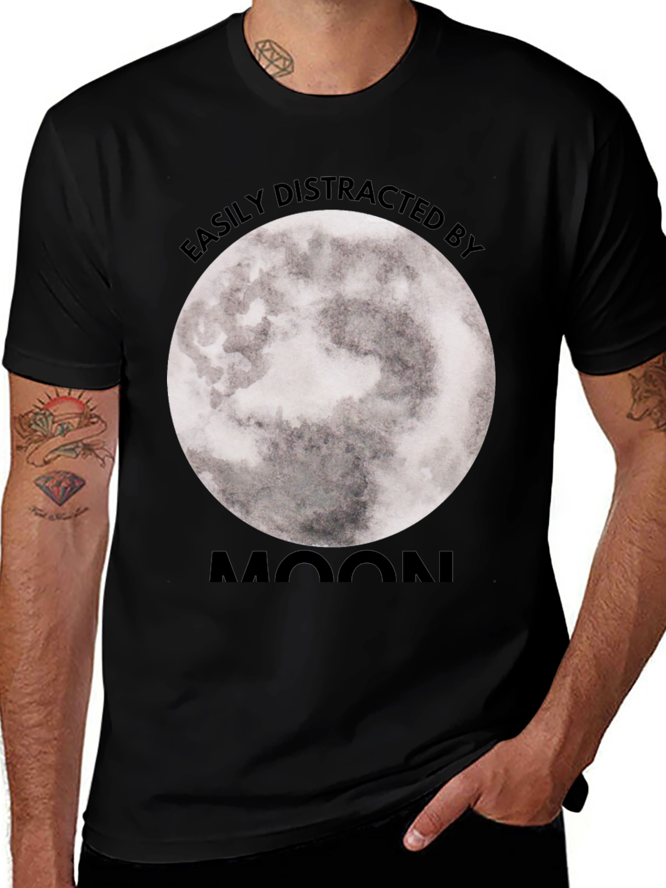 Variant 27 of Easily Distracted By Moon Graphic Tee