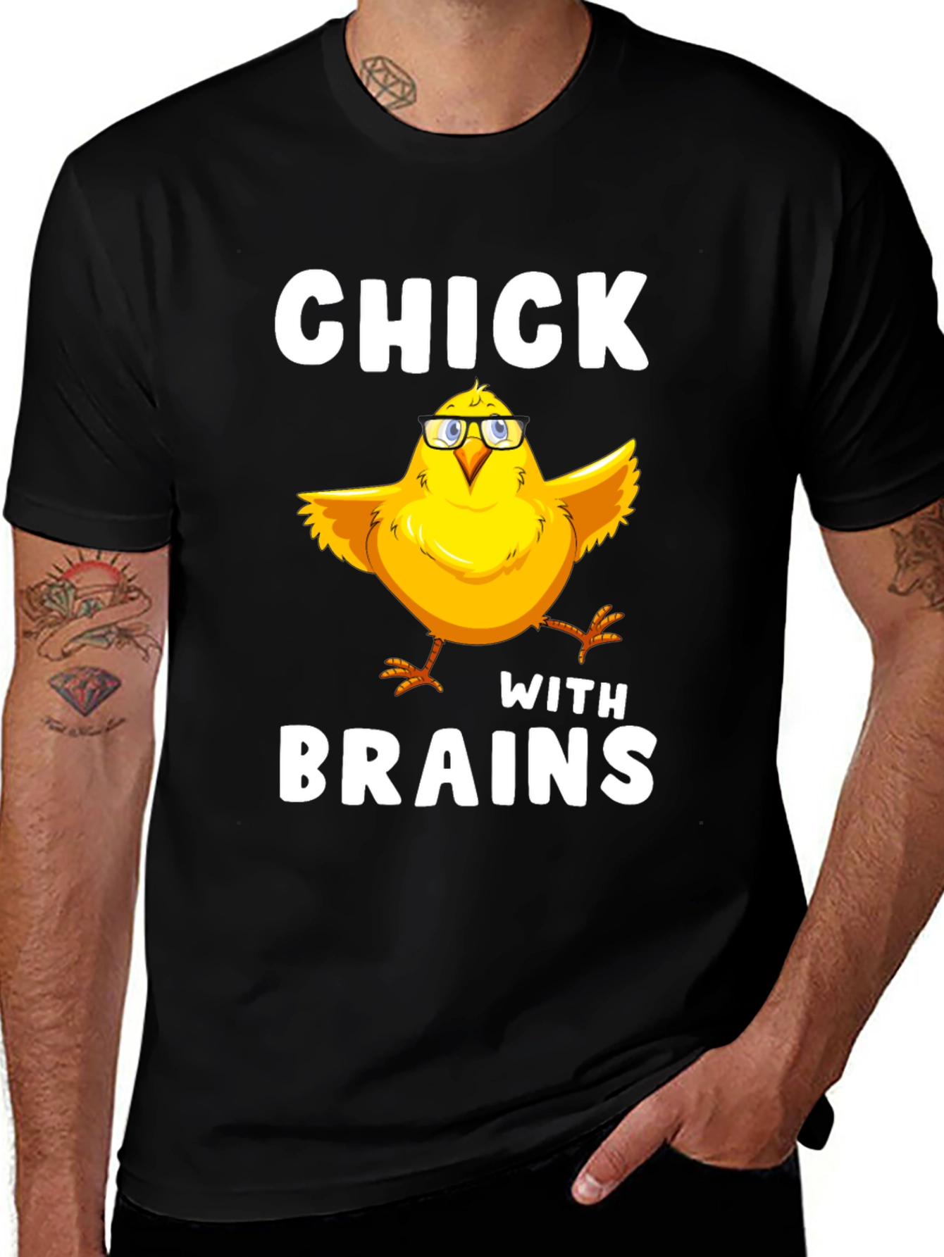 Variant 11 of Chick With Brains T-Shirt Funny Bird Lover Tee