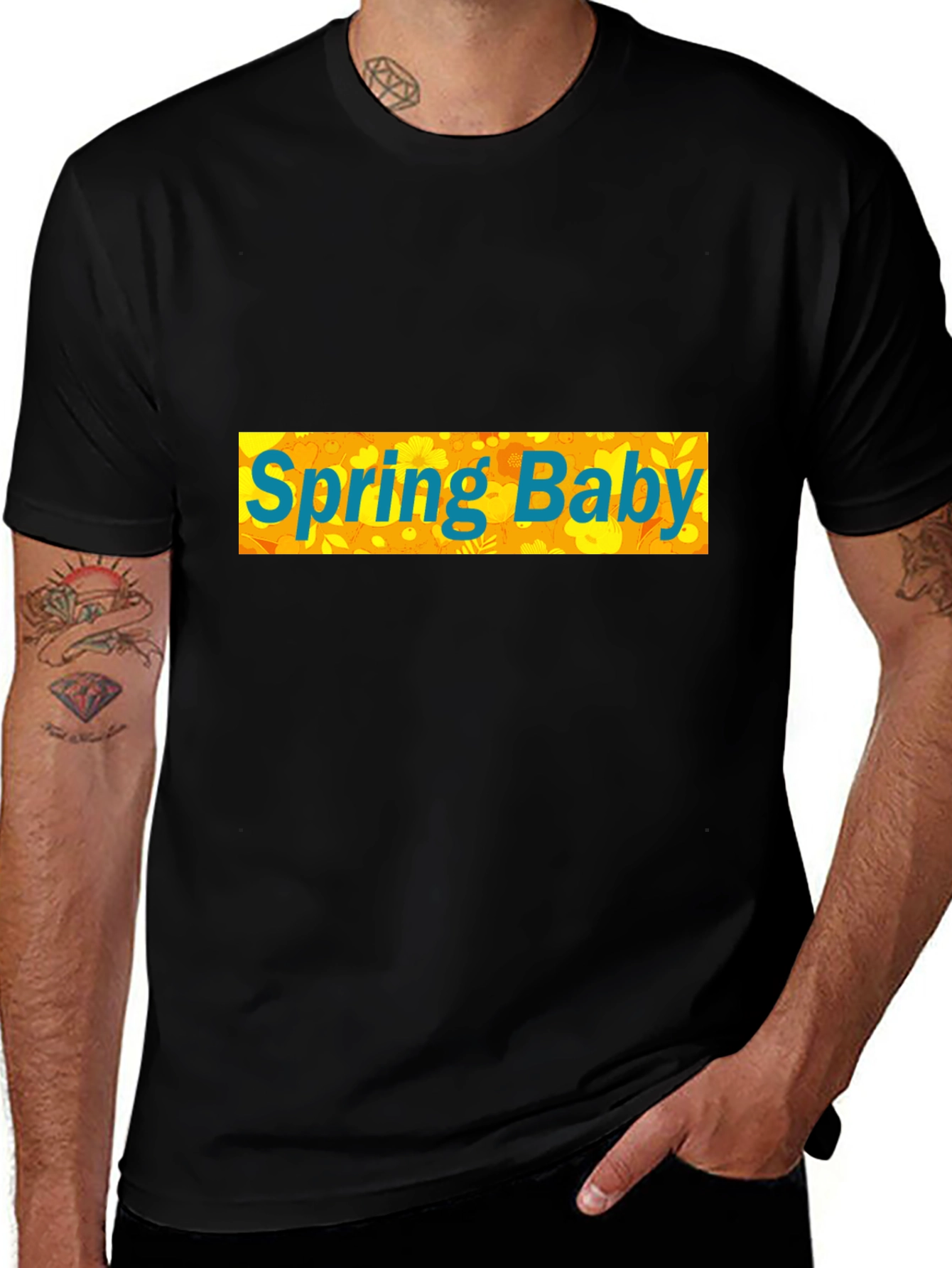 Variant 18 of Spring Baby Graphic Tee - Black Cotton Blend