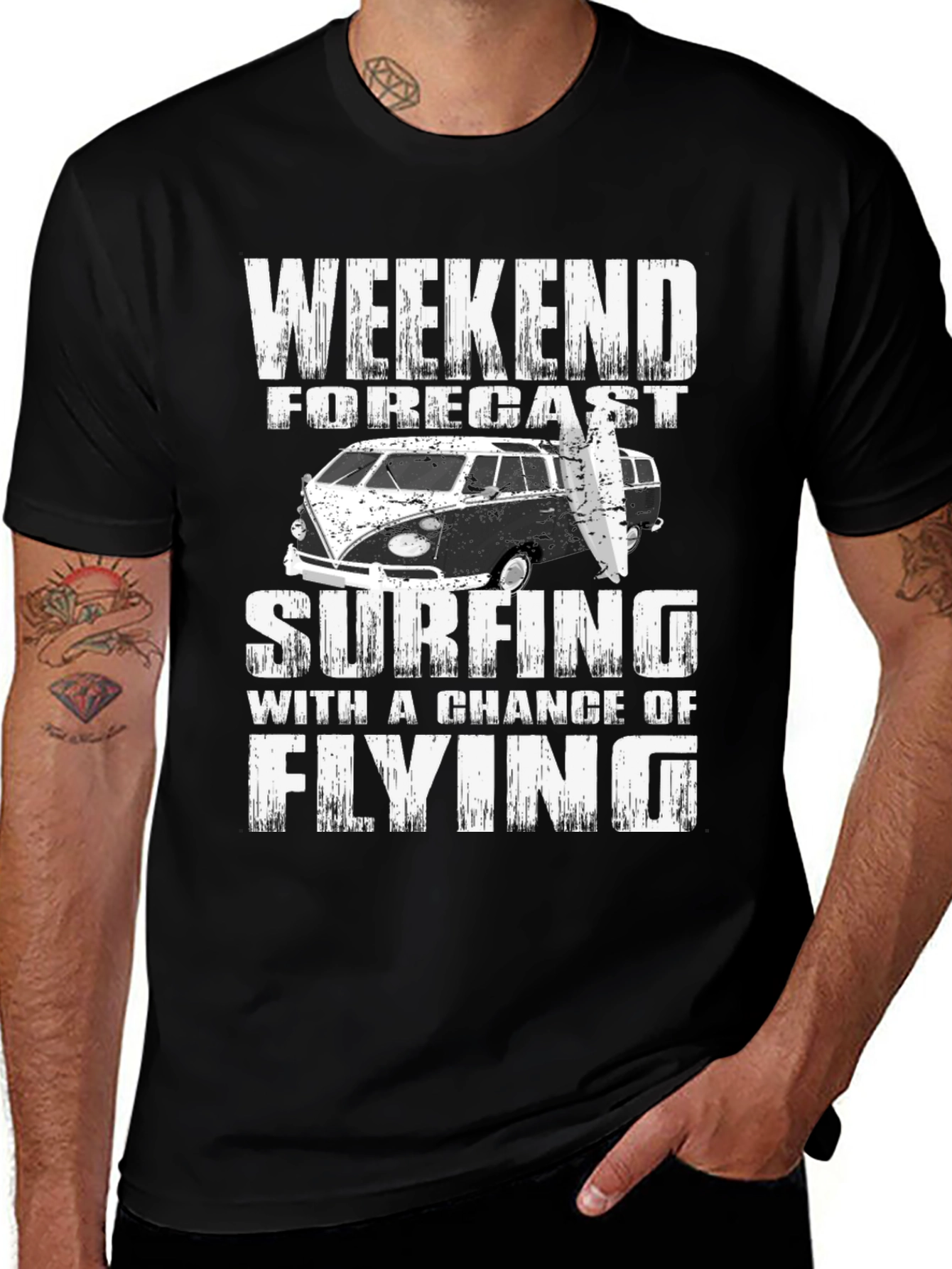 Variant 28 of Weekend Forecast Surfing Graphic Tee