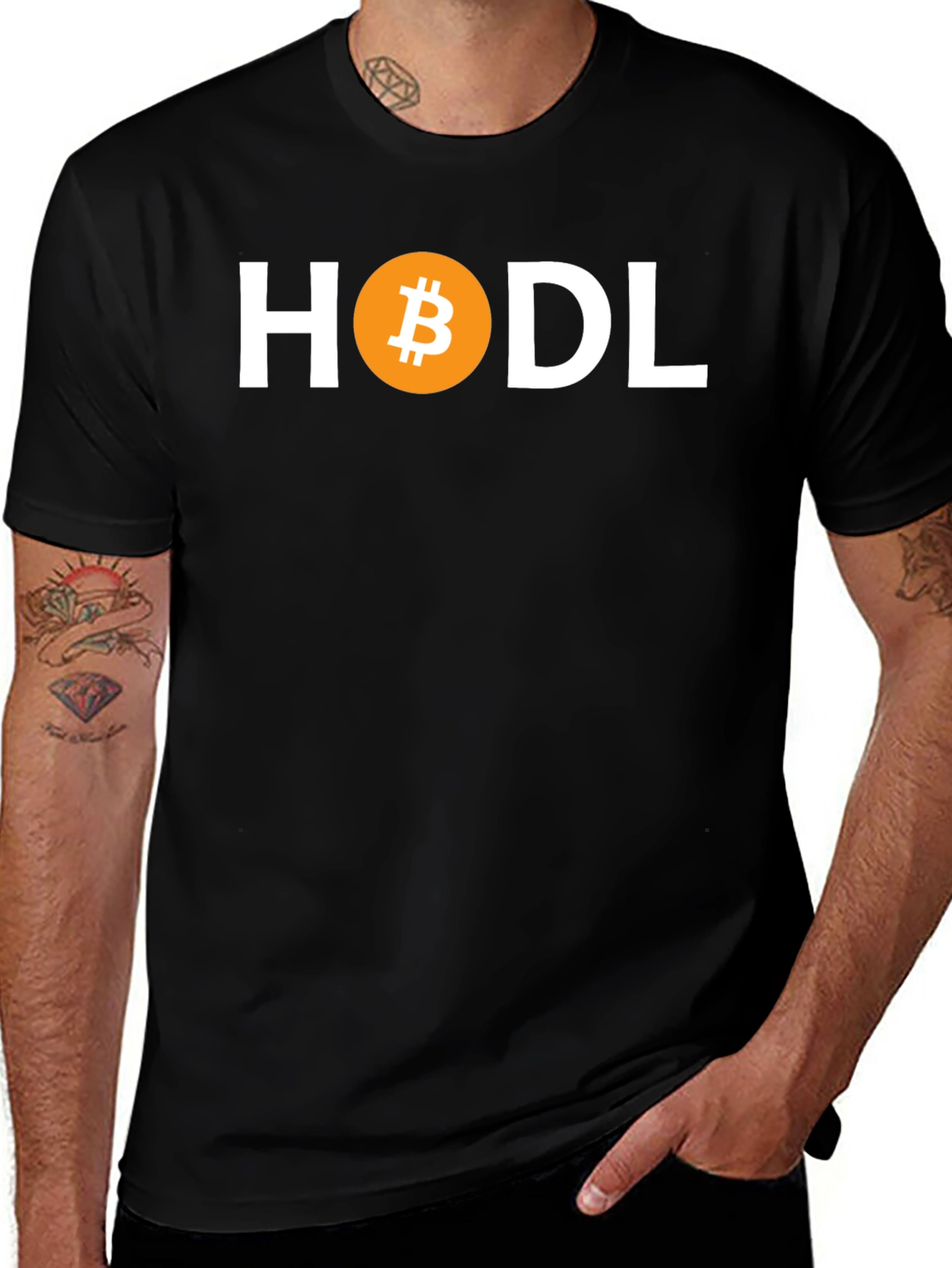 Variant 8 of HODL Bitcoin Crypto Black Tee