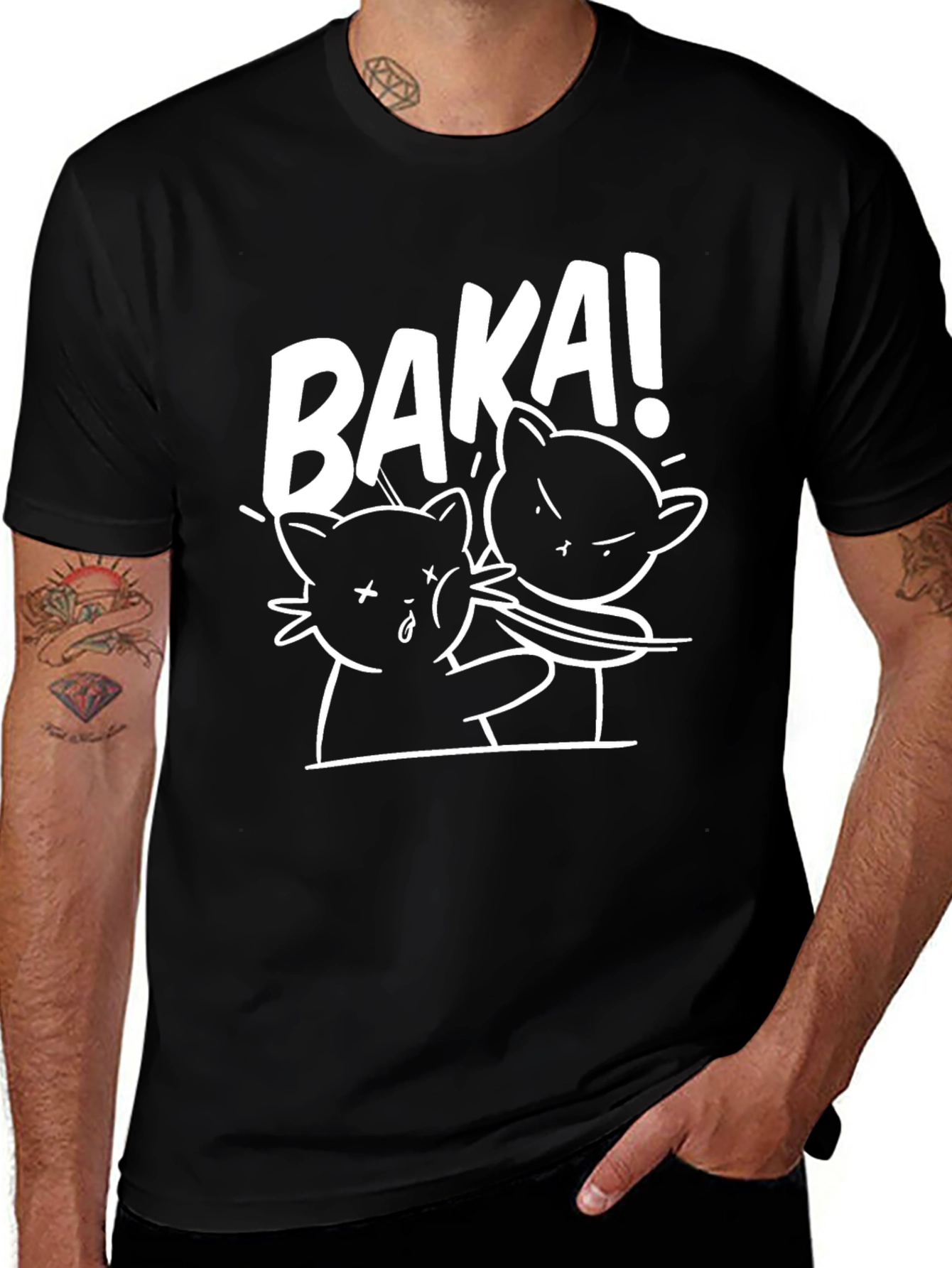 Variant 28 of Baka Slap Cats Black Graphic Tee