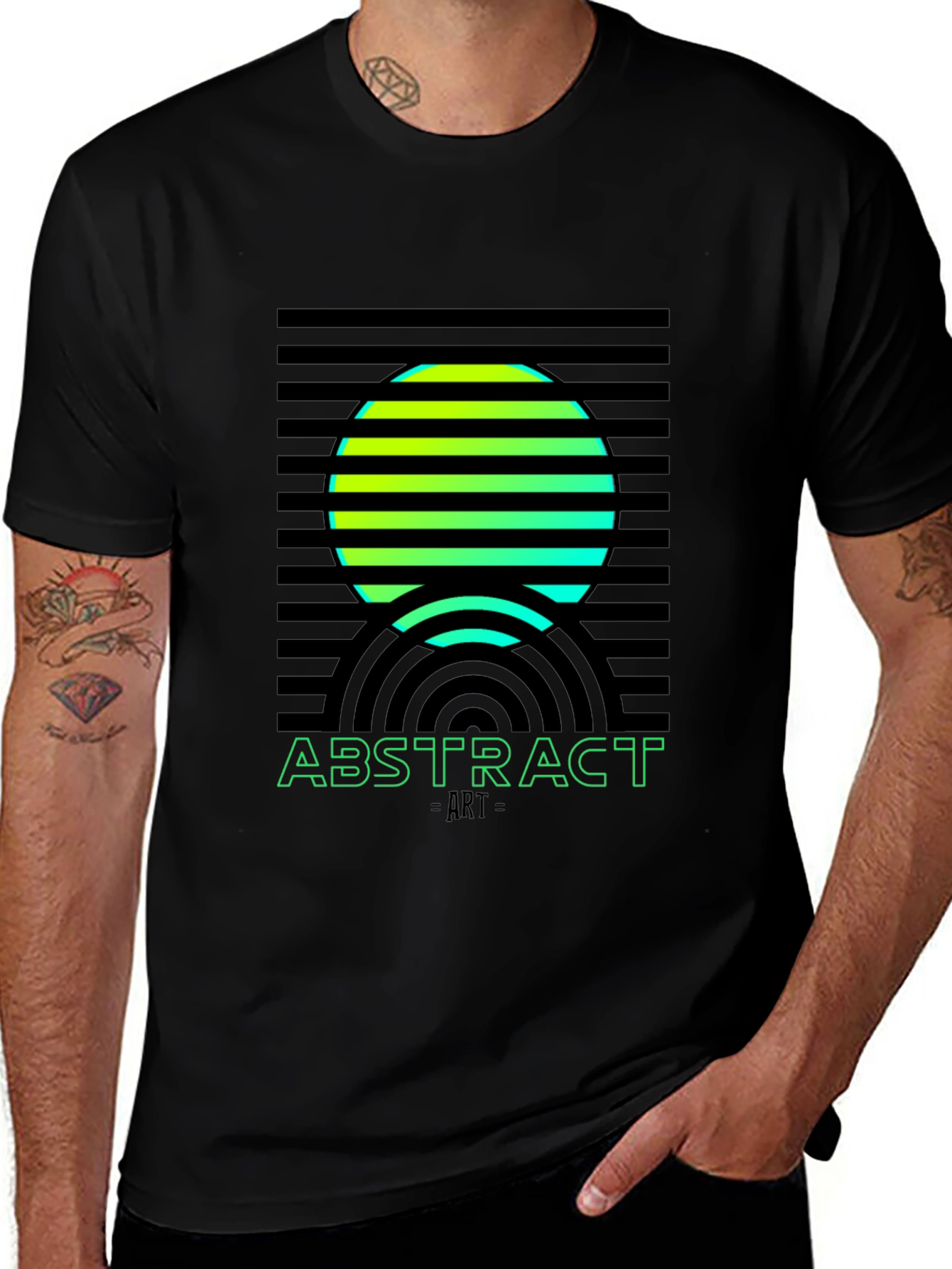 Variant 17 of Abstract Art Graphic Tee - Black