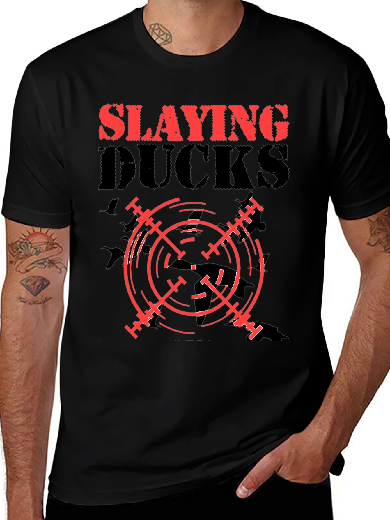 Variant 13 of Slaying Ducks Black Graphic Tee