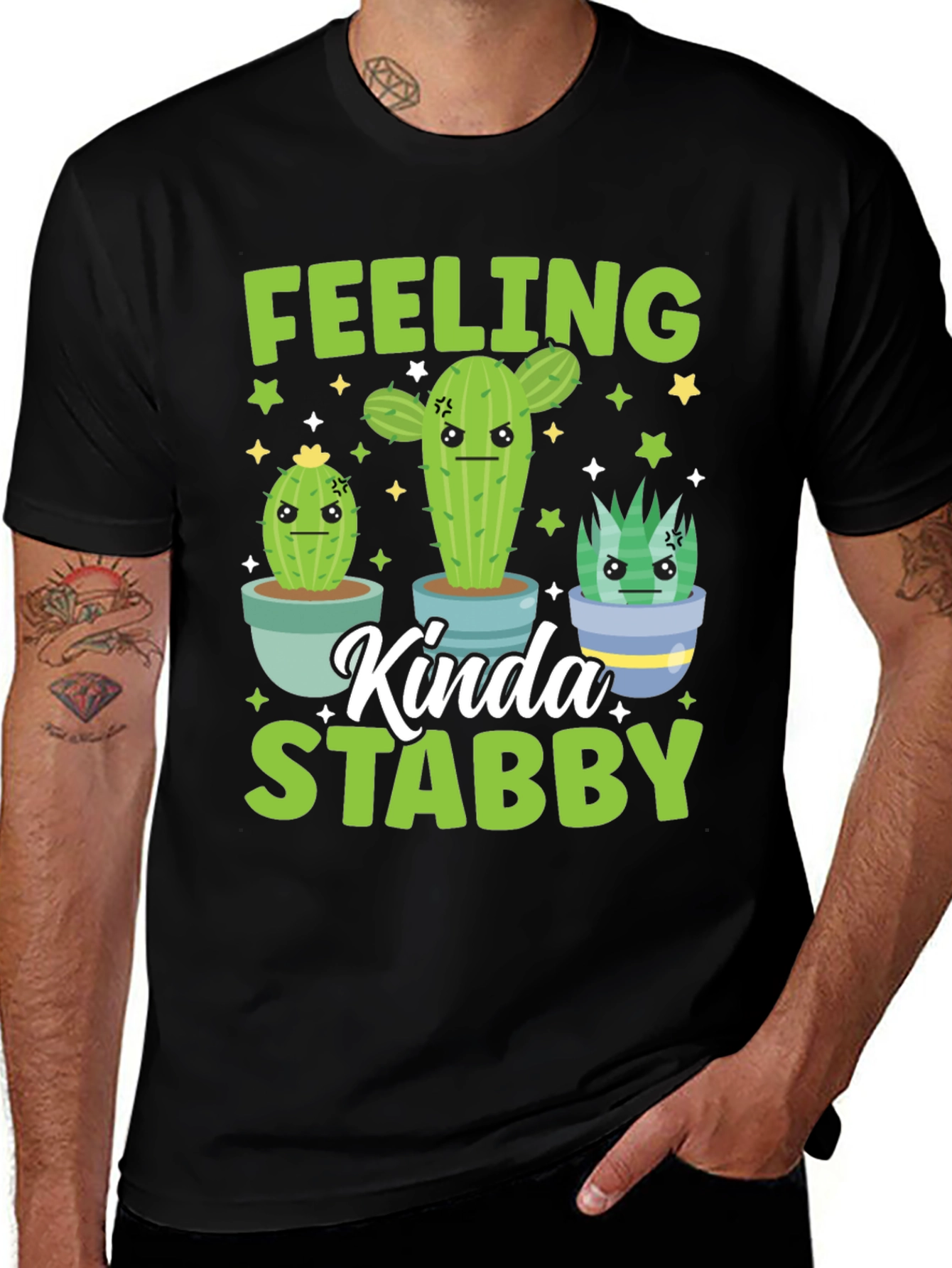 Variant 14 of Feeling Kinda Stabby Cactus Graphic Tee