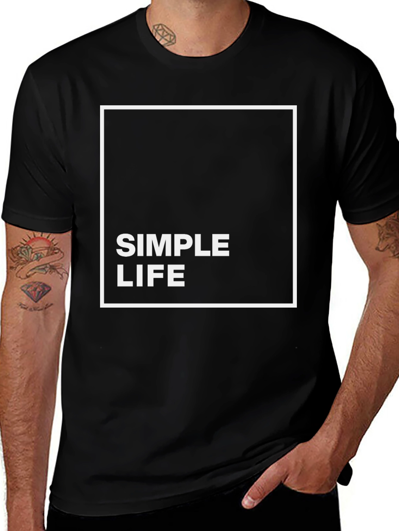 Variant 24 of Simple Life Black T-Shirt - Modern Minimalist Design