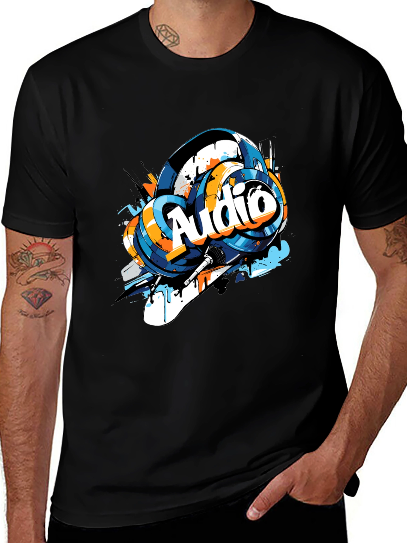 Variant 2 of Audio Vibes Tee - Graphic Print Cotton T-Shirt