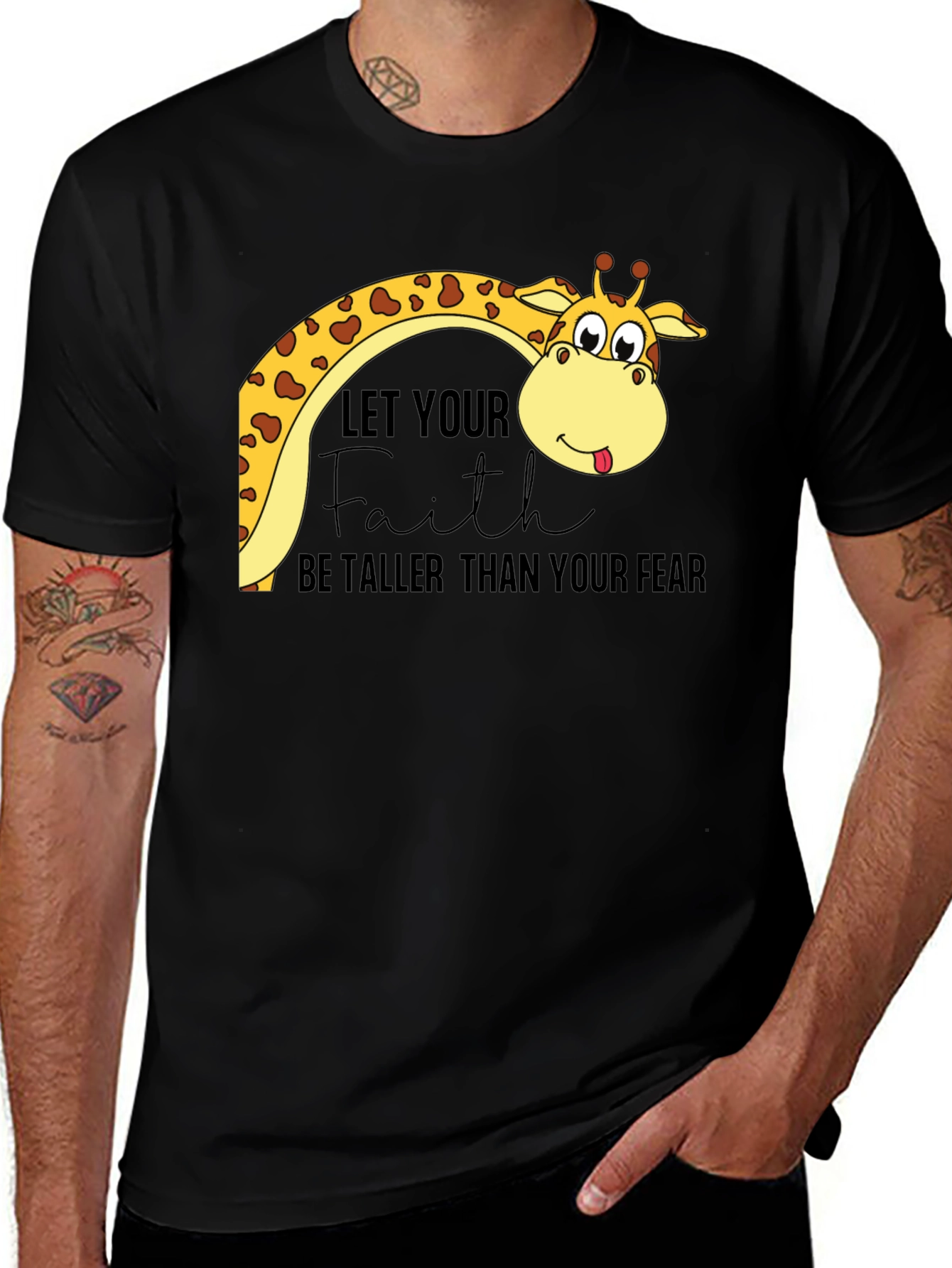 Variant 29 of Faith Over Fear Giraffe Tee