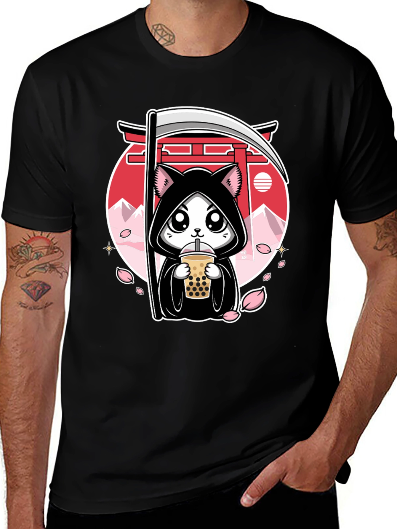 Variant 26 of Kawaii Grim Reaper Cat T-Shirt