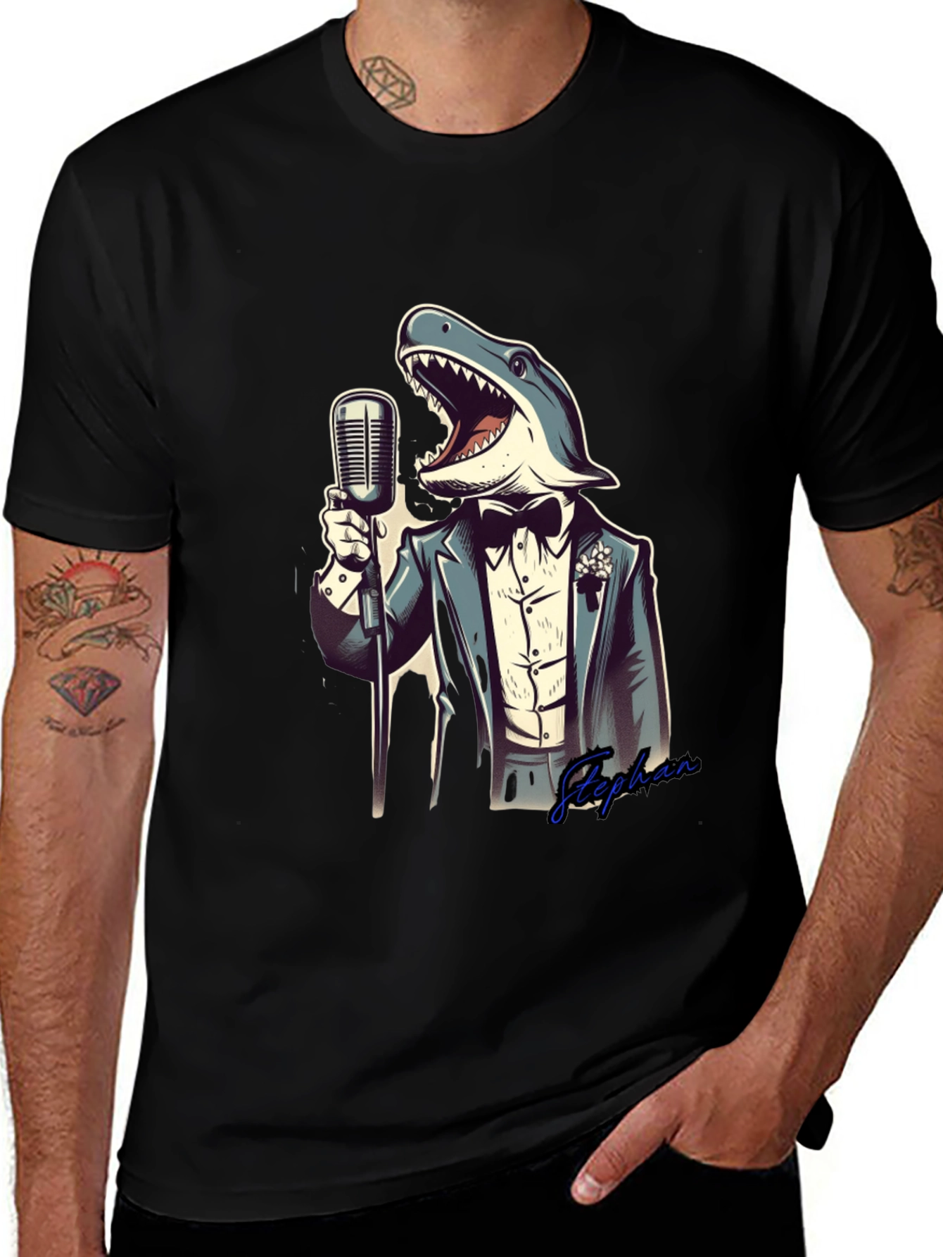 Variant 17 of Shark Singer Graphic T-Shirt