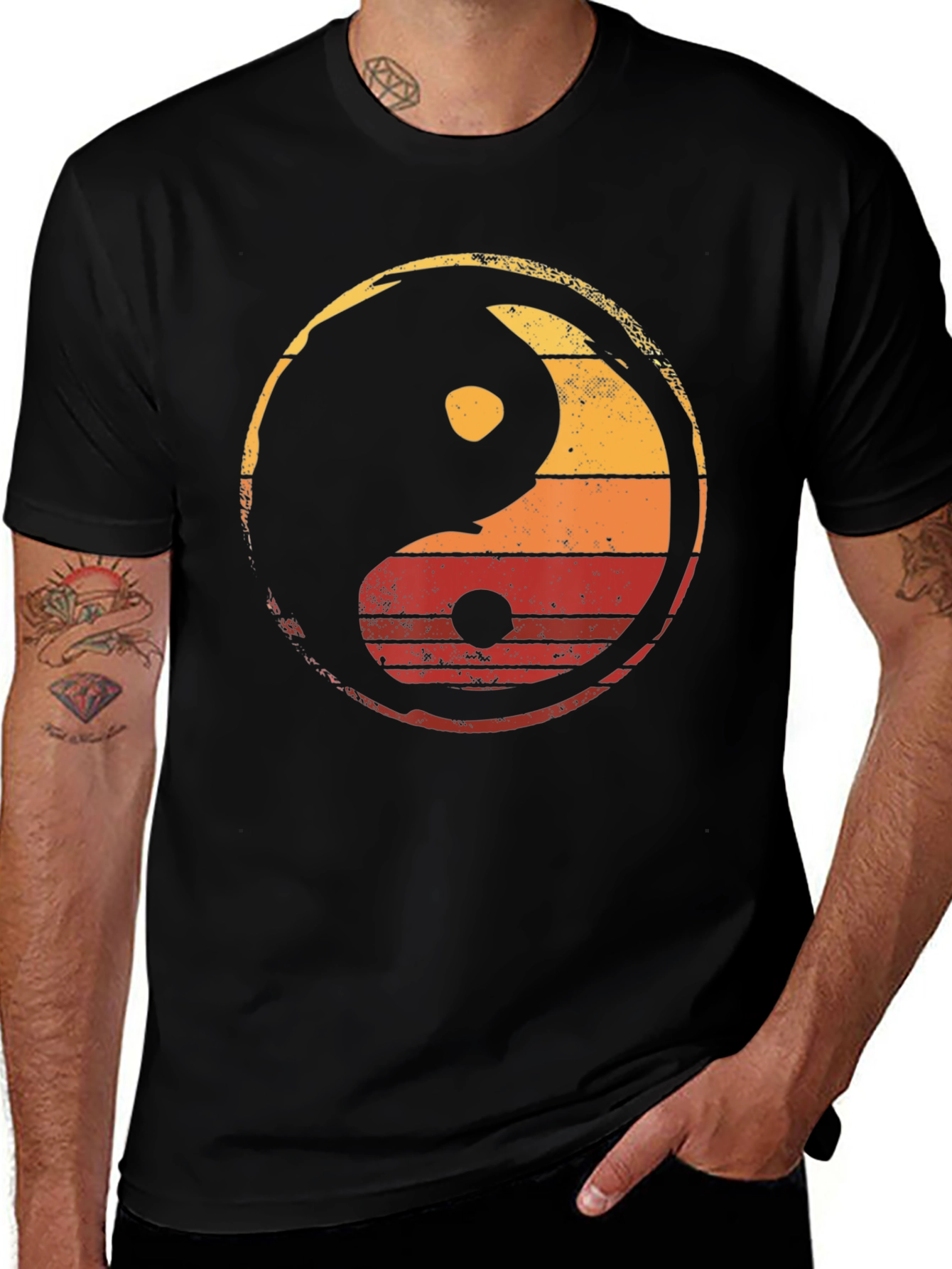 Yin Yang Sunset Graphic T-Shirt - Balance & Style