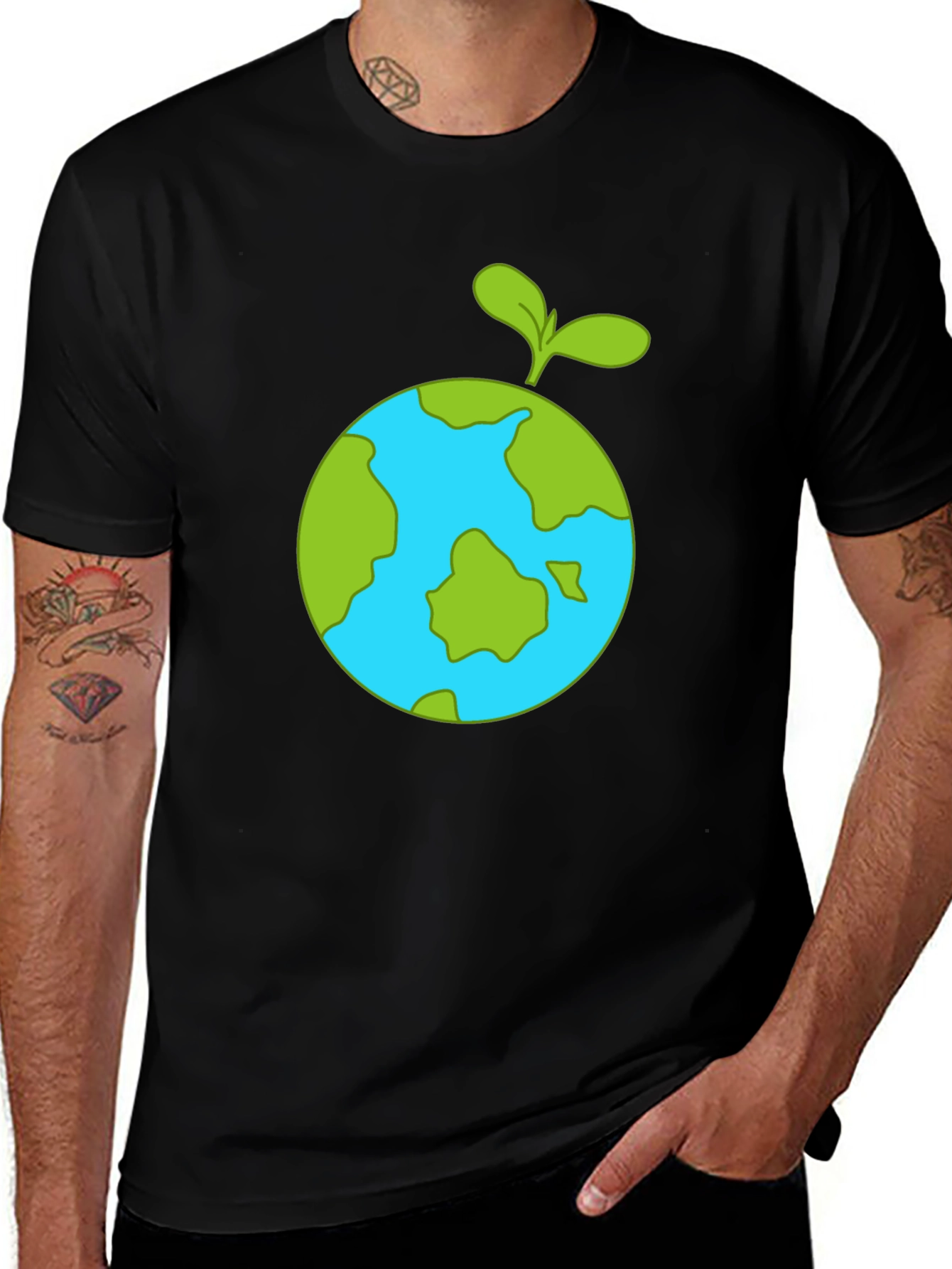 Variant 24 of Eco Earth Sprout Black T-Shirt