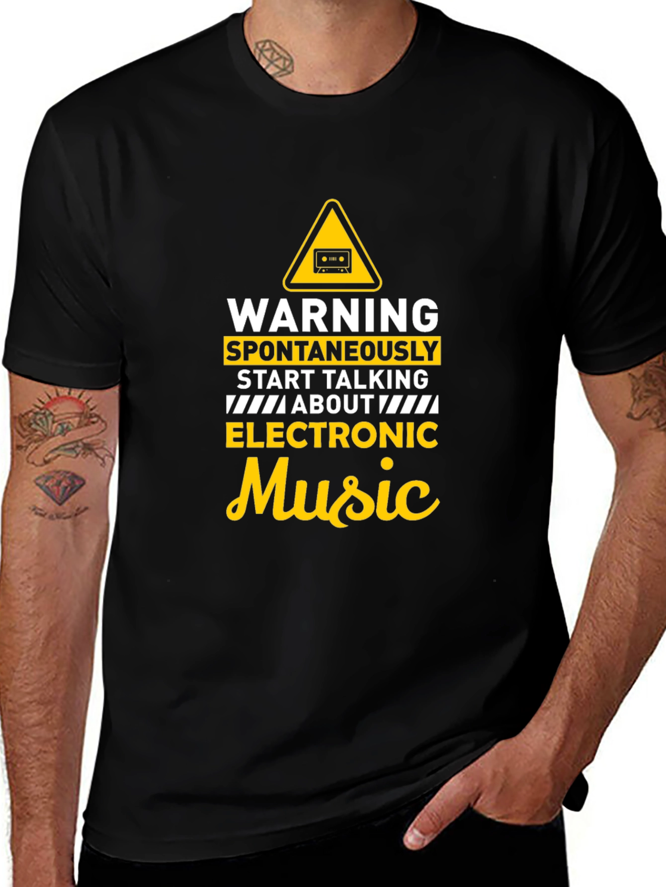 Variant 12 of Electronic Music Warning T-Shirt