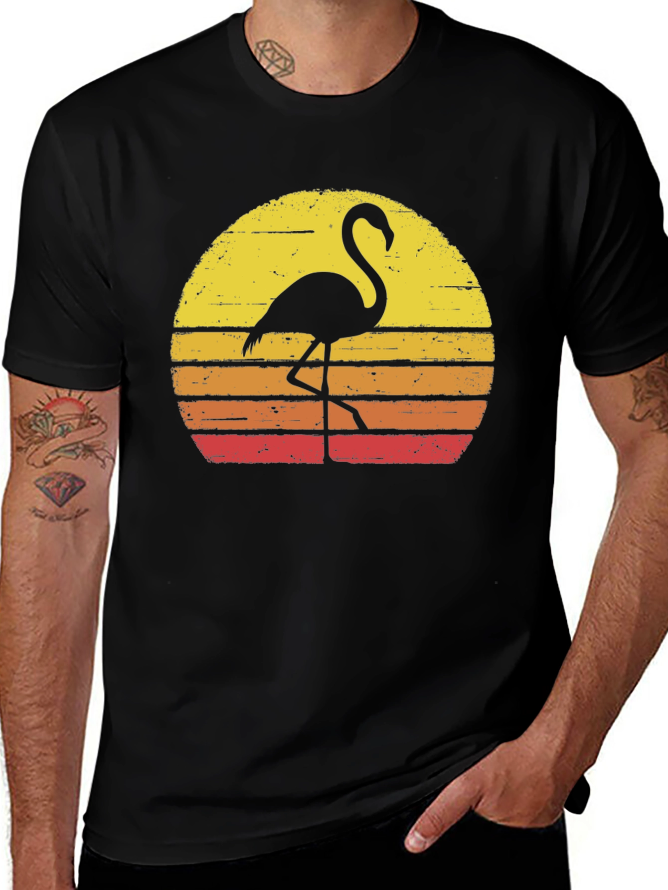 Variant 22 of Retro Flamingo Sunset Graphic T-Shirt