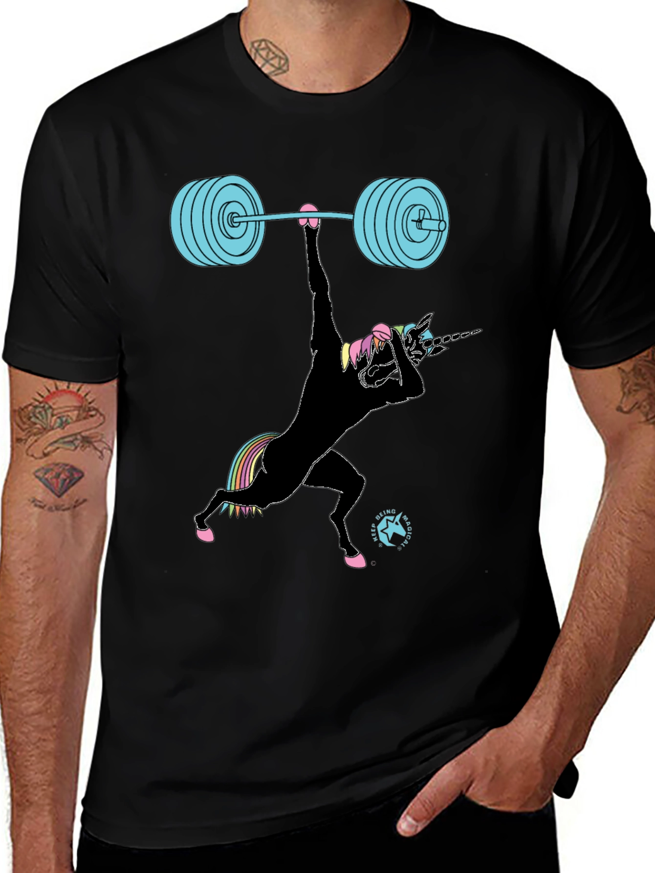 Variant 11 of Unicorn Weightlifting Graphic Tee