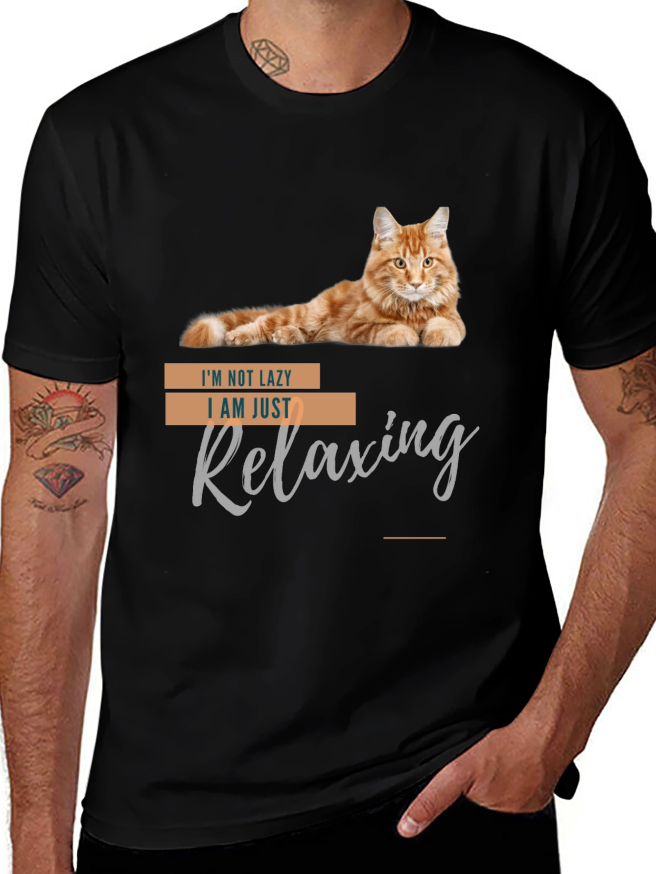 Variant 23 of Funny Cat T-Shirt - I'm Not Lazy, Relaxing