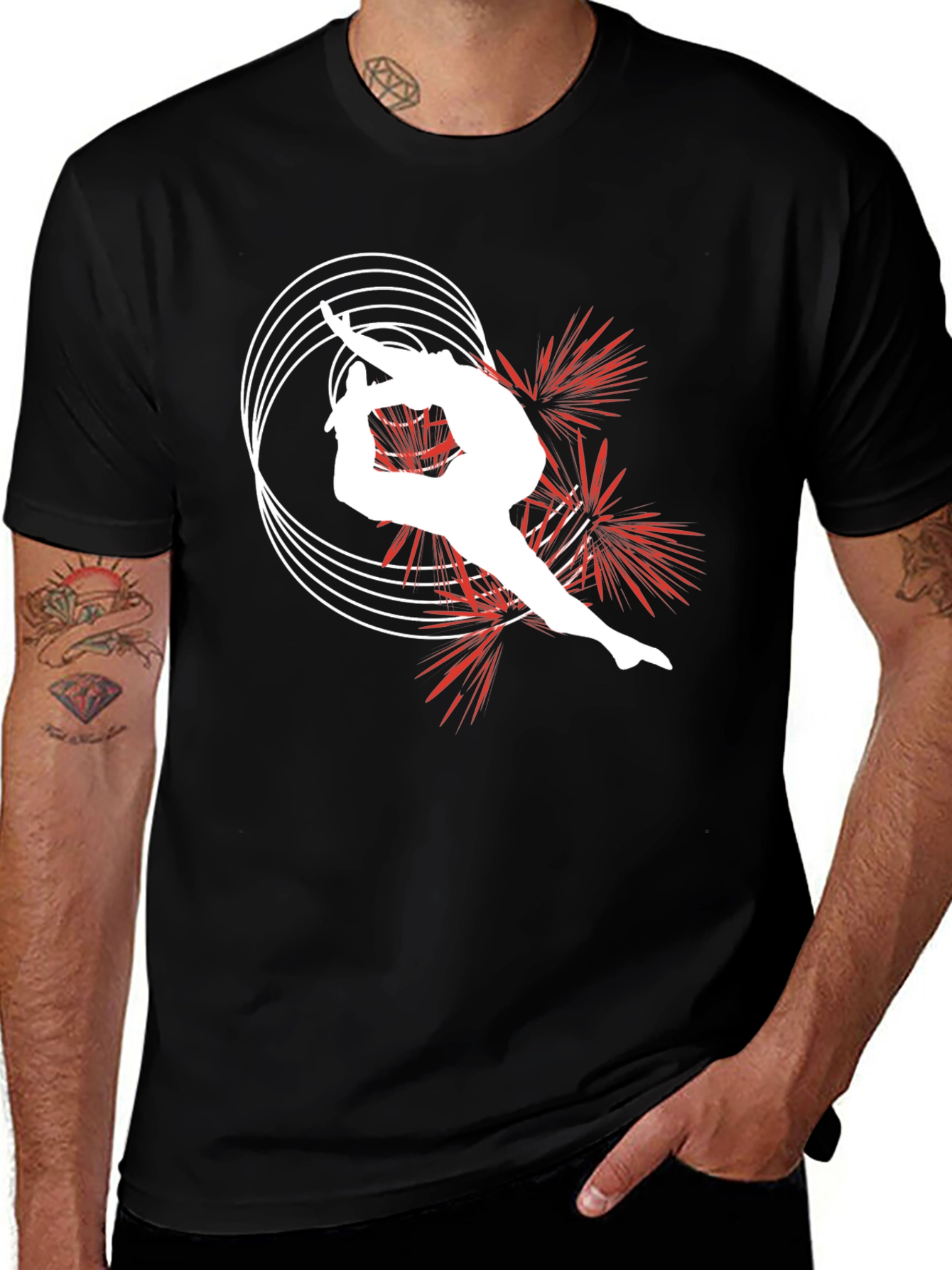 Variant 21 of Gymnast Graphic Tee - Sleek Black Shirt
