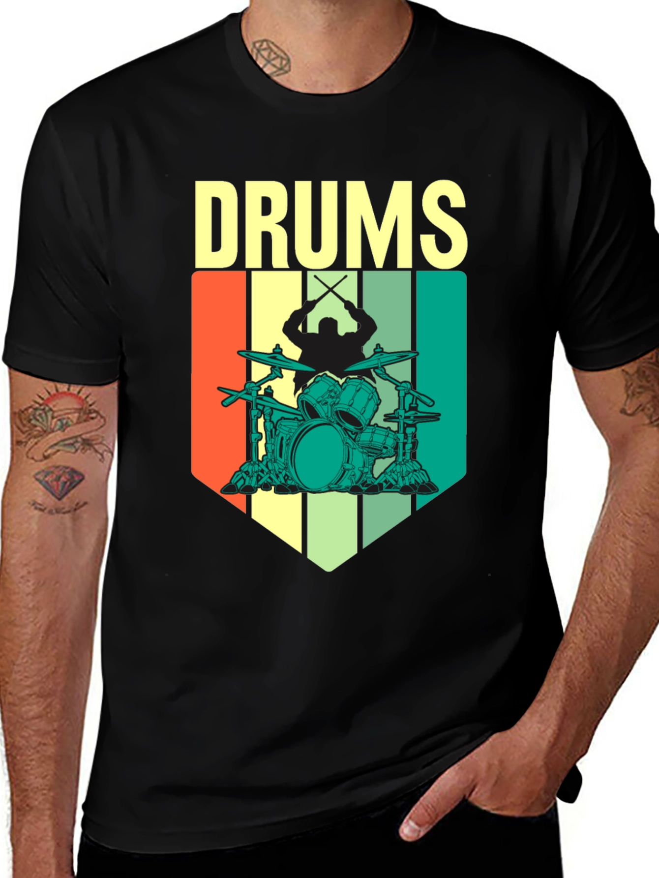 Variant 25 of Drums T-Shirt: Vintage Music Tee