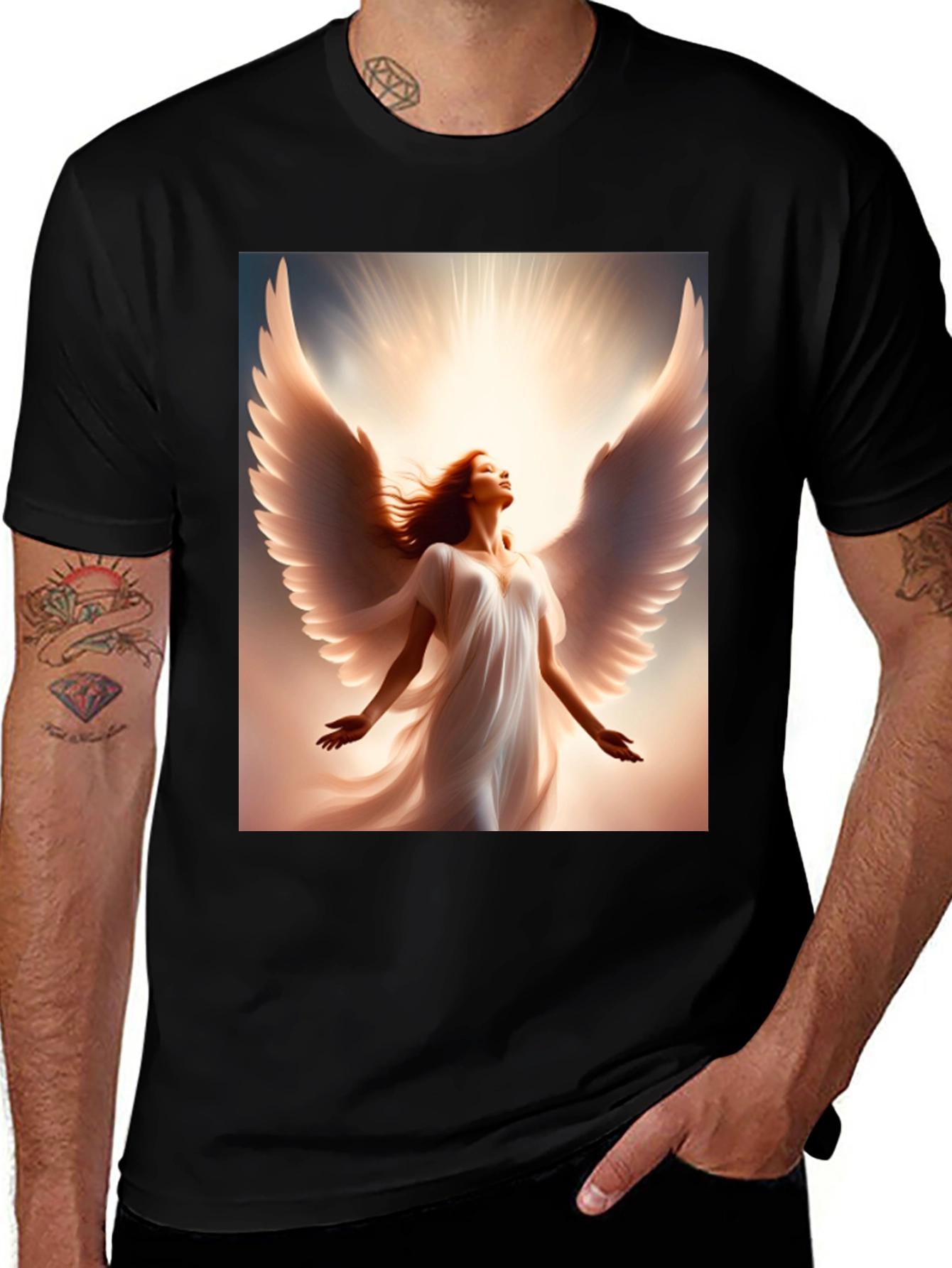 Variant 14 of Angel Wings Graphic T-Shirt - Black