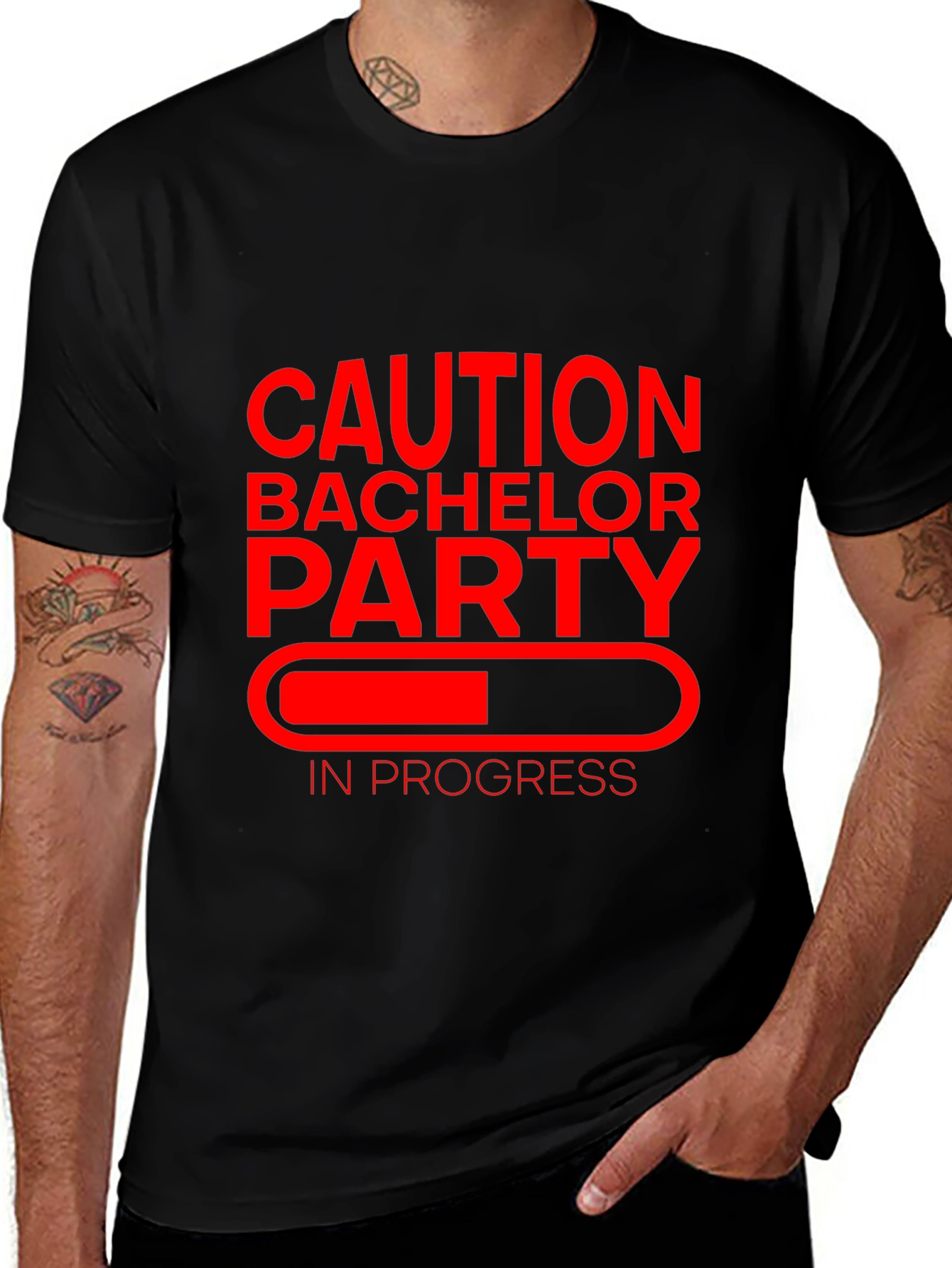 Variant 2 of Caution Bachelor Party T-Shirt