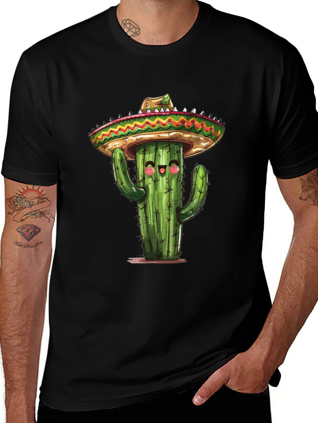 Variant 22 of Cactus Sombrero T-Shirt - Funny Graphic Tee