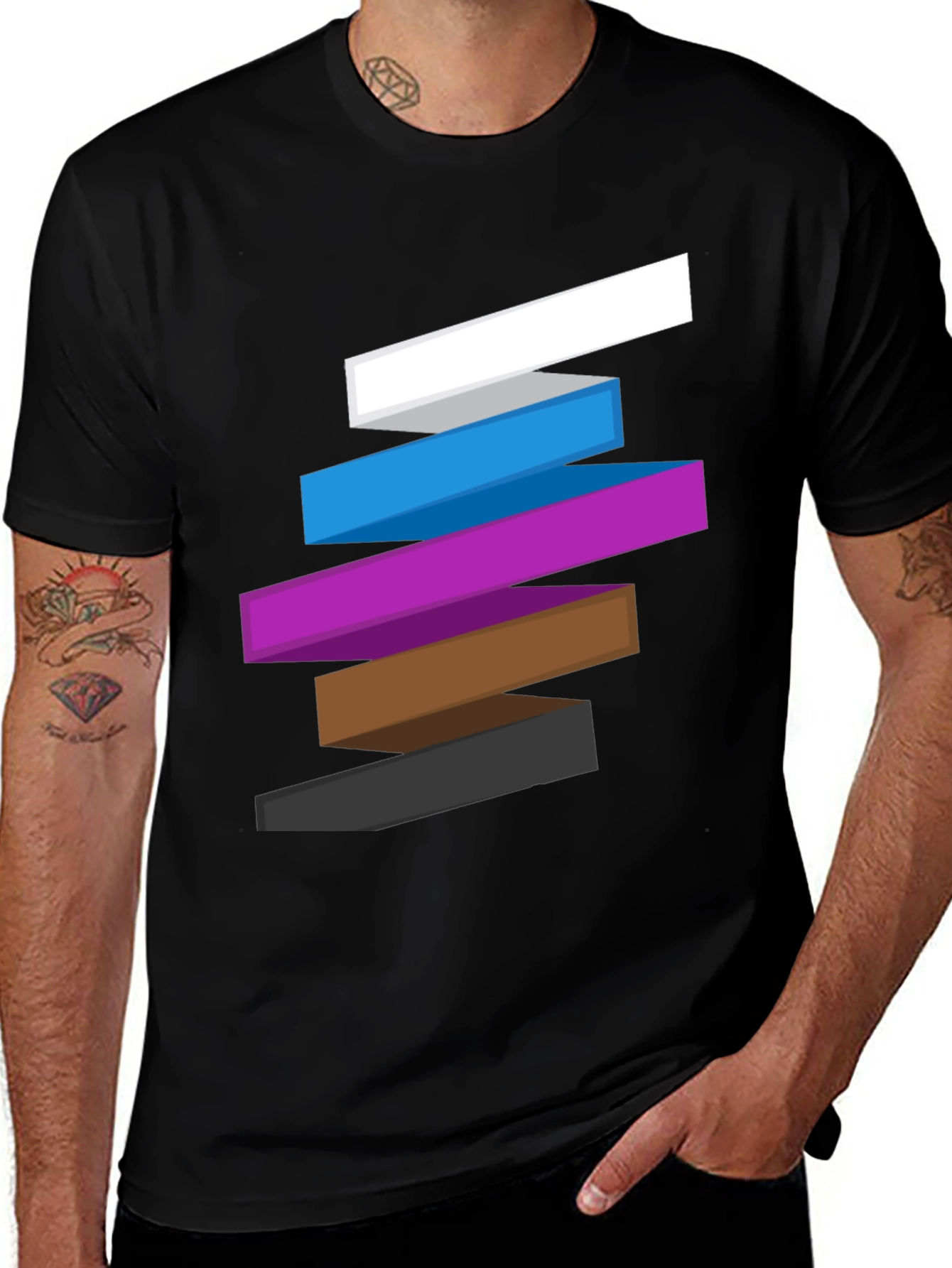 Abstract Block Graphic Tee - Stylish Casual Wear