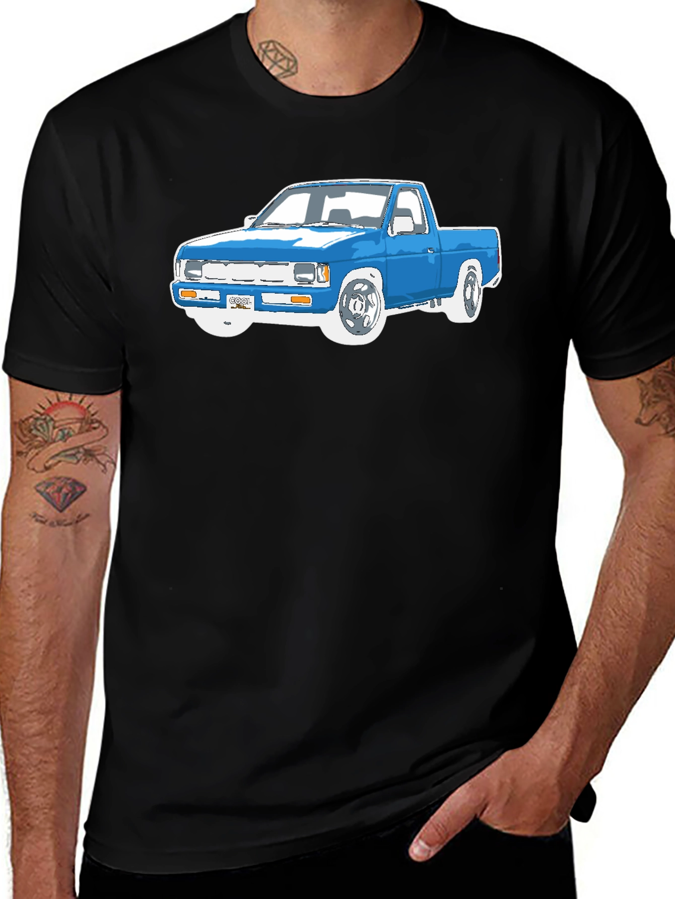 Variant 4 of Truck Graphic Tee - Classic Design, Black Shirt