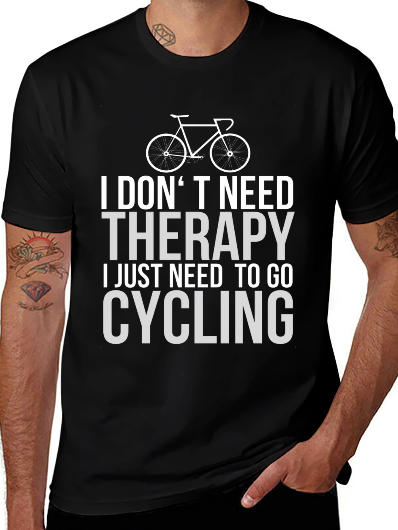 Variant 11 of Cycling Therapy T-Shirt: Funny Biker Tee for Men