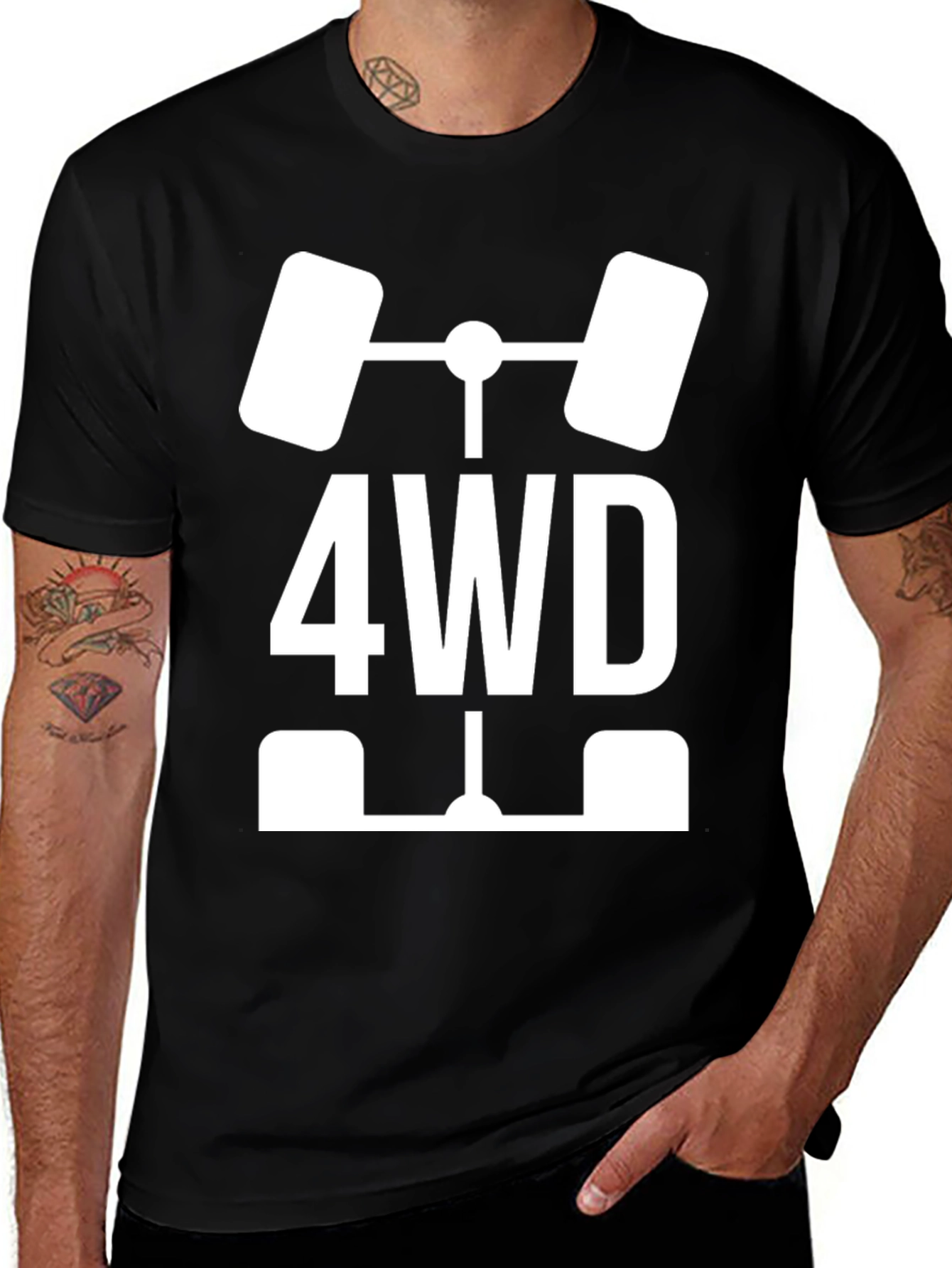 4WD Graphic Tee - Black Cotton Blend
