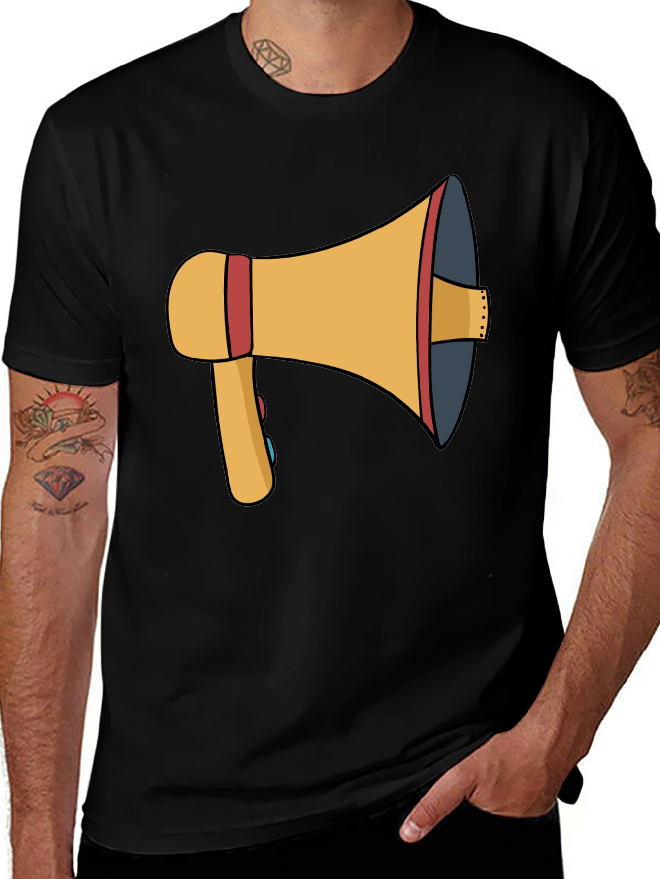 Variant 21 of Megaphone Graphic Tee - Black Cotton T-Shirt