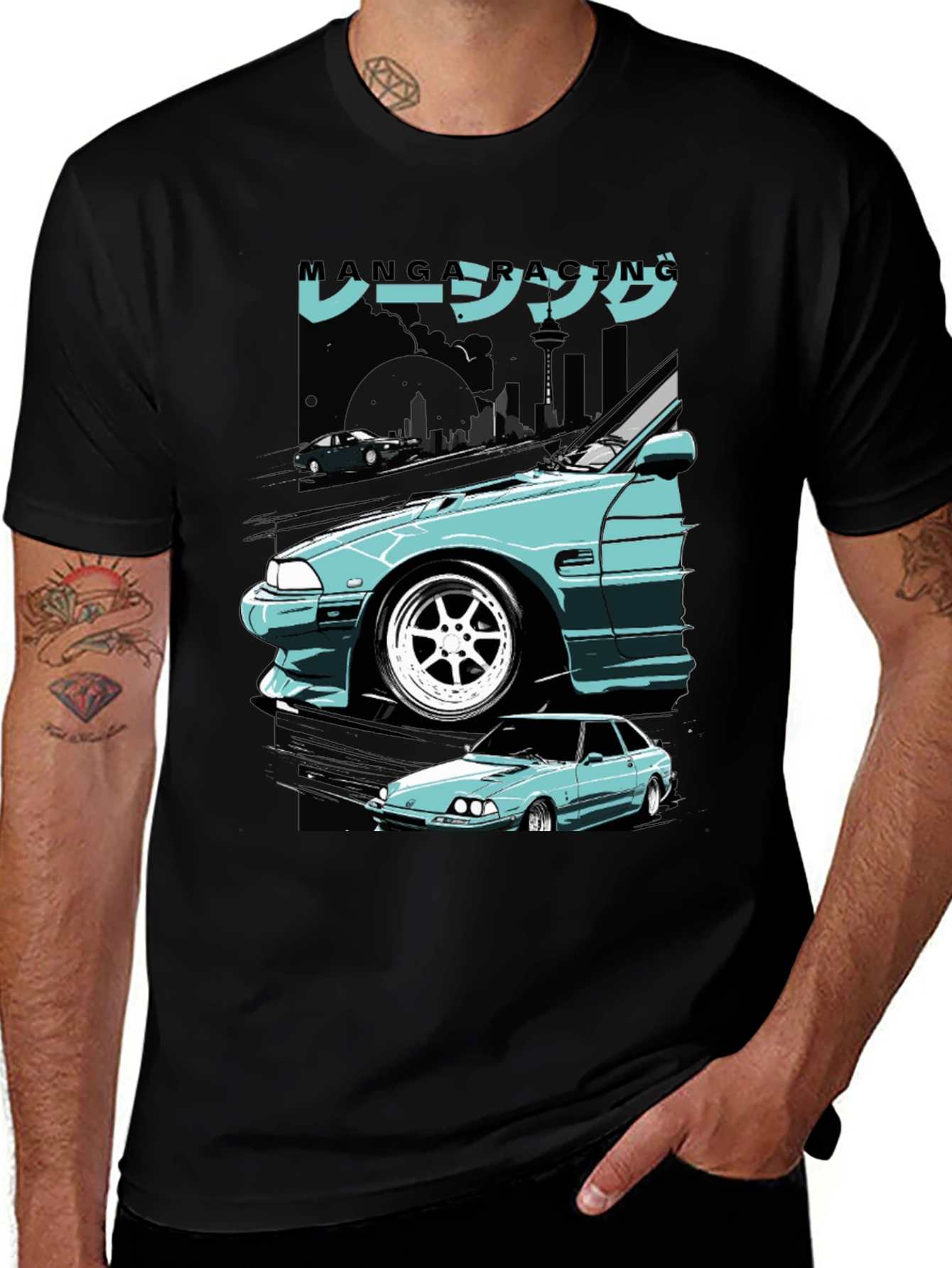 Variant 14 of Manga Racing Car Graphic T-Shirt