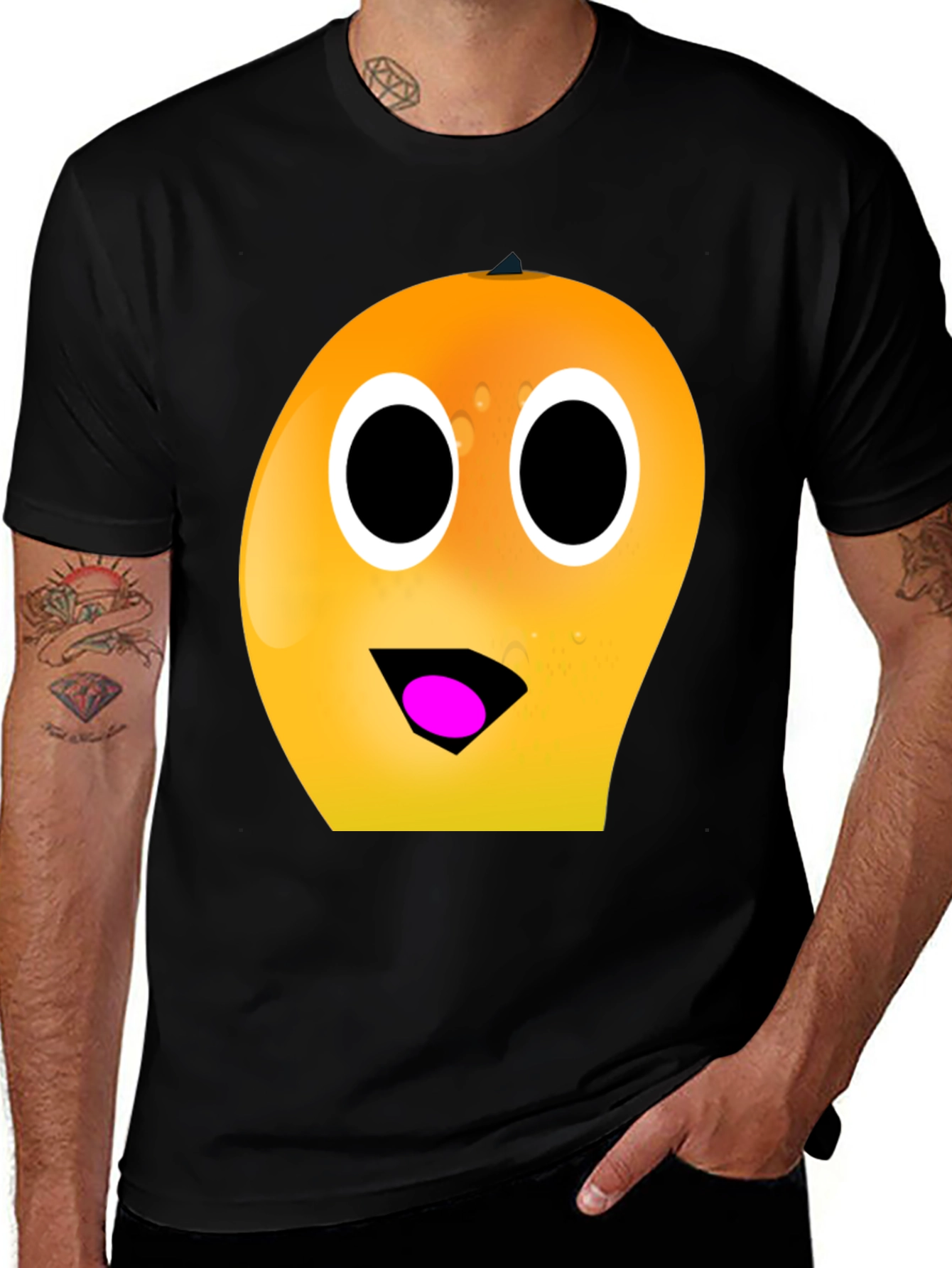 Variant 22 of Funny Mango Graphic Tee - Black T-Shirt