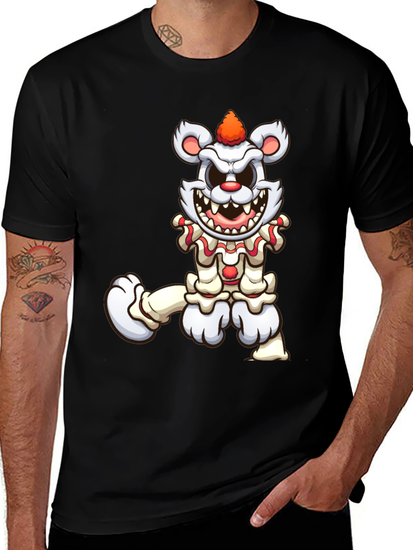 Variant 7 of Creepy Clown Bear Graphic T-Shirt