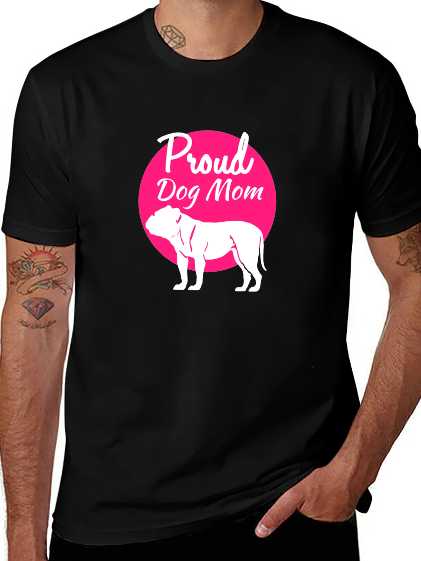 Variant 24 of Proud Dog Mom T-Shirt - Black