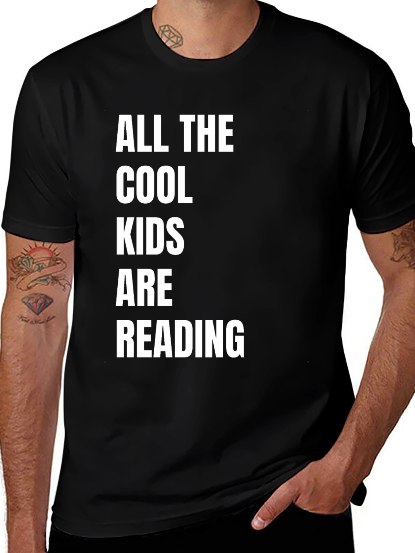 Variant 23 of Cool Kids Reading Black T-Shirt