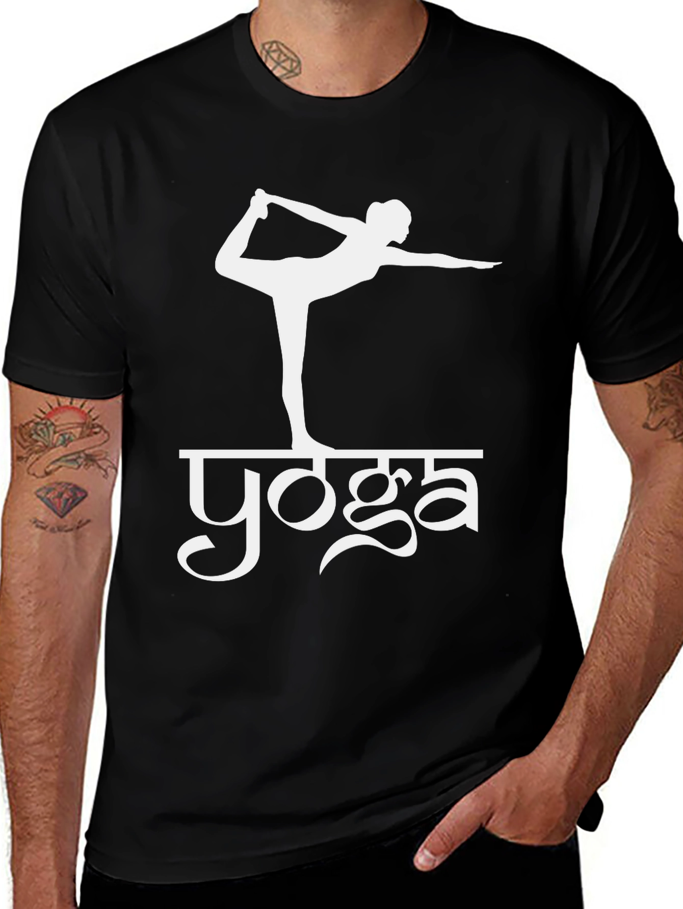 Variant 24 of Yoga Pose Graphic Black T-Shirt