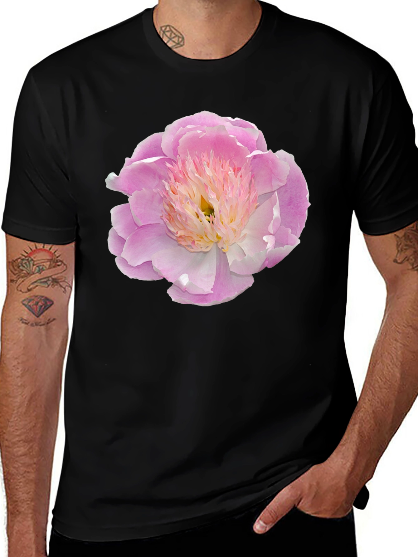 Variant 9 of Floral Graphic Black T-Shirt
