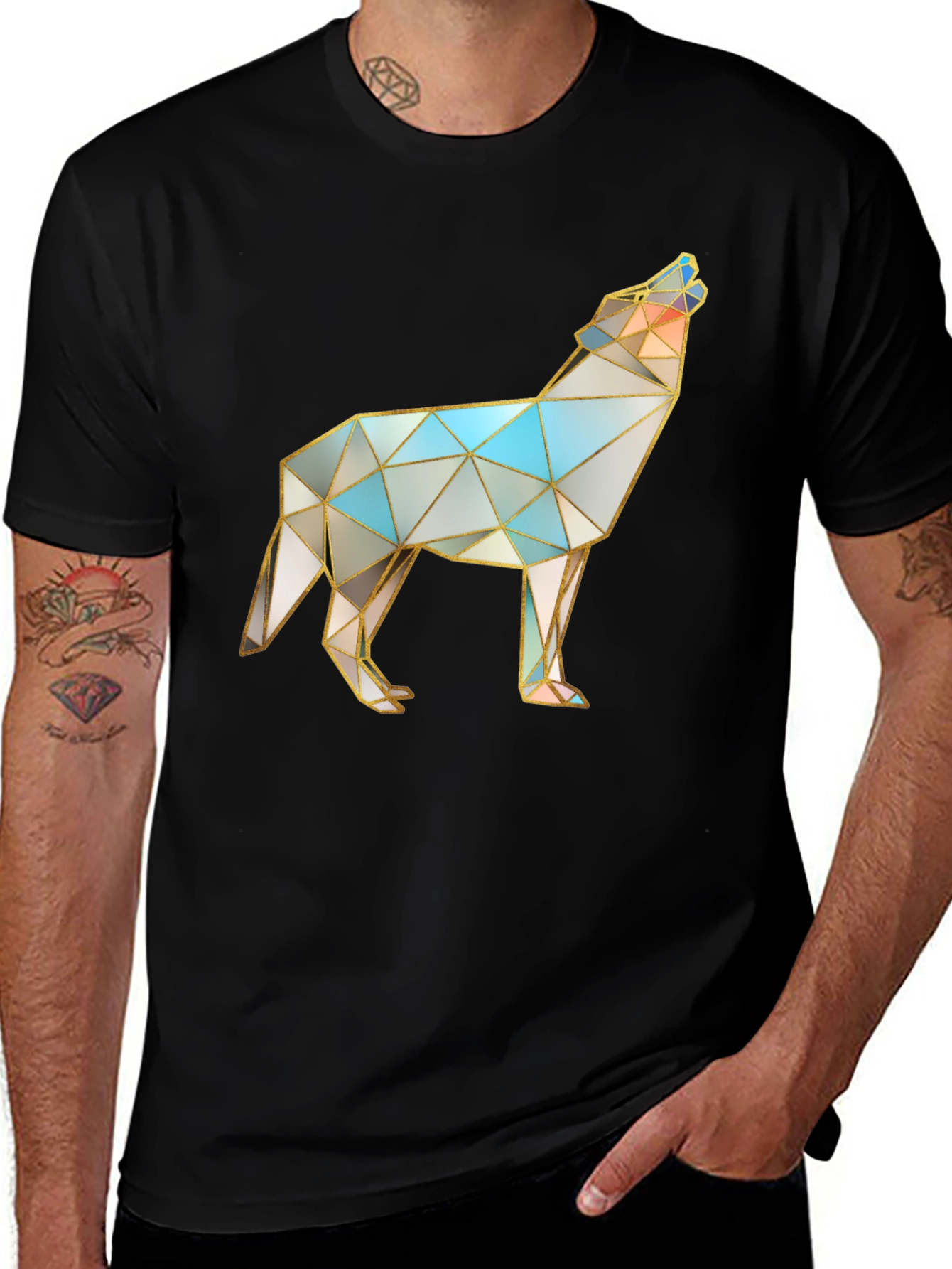 Variant 24 of Geometric Wolf Graphic Tee - Modern & Stylish