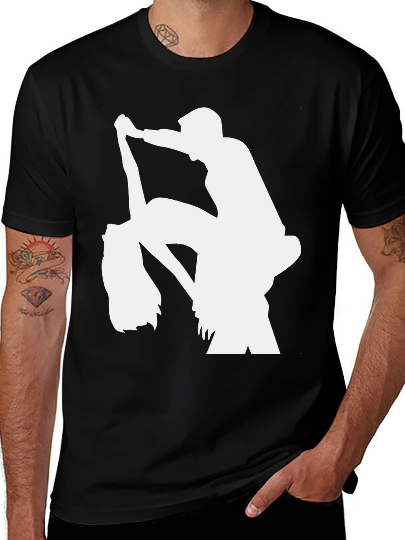 Variant 2 of Silhouette Man on T-Shirt - Stylish Graphic Tee