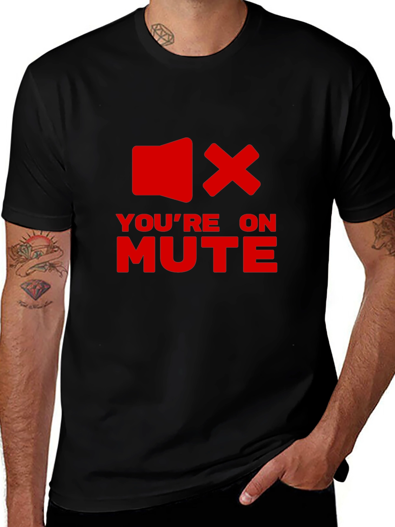 Variant 6 of You're on Mute T-Shirt - Funny Black Tee