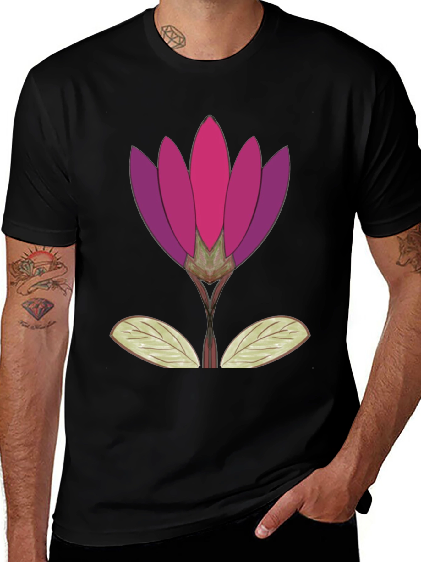 Variant 14 of Floral Graphic T-Shirt - Artistic Bloom Tee