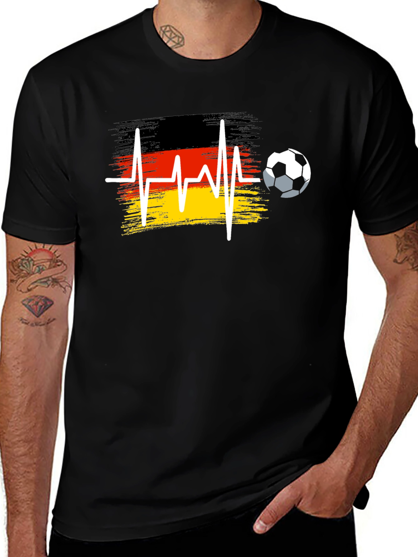 Variant 15 of Germany Soccer Flag Heartbeat T-Shirt