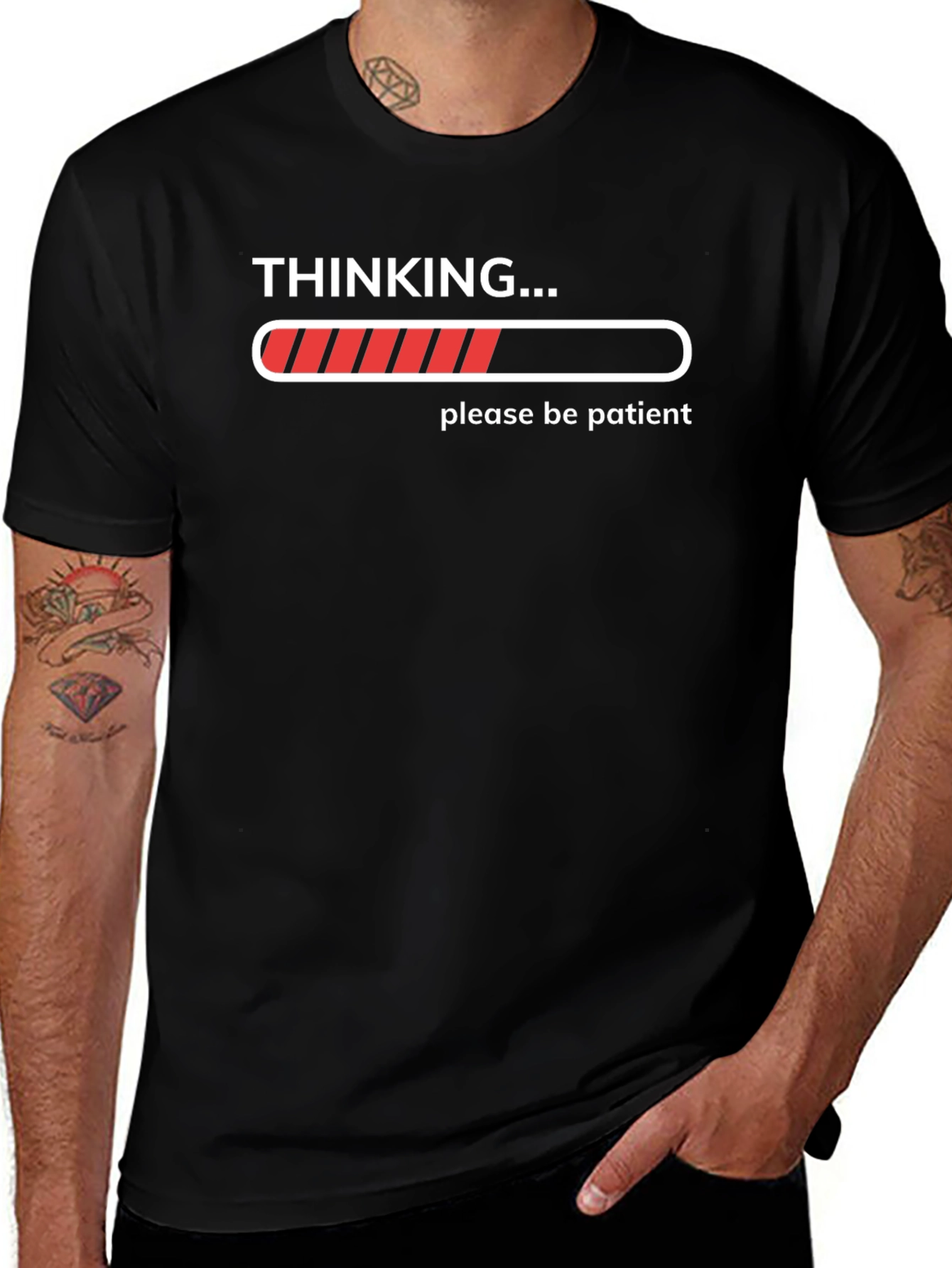 Variant 10 of Thinking Please Be Patient Graphic T-Shirt