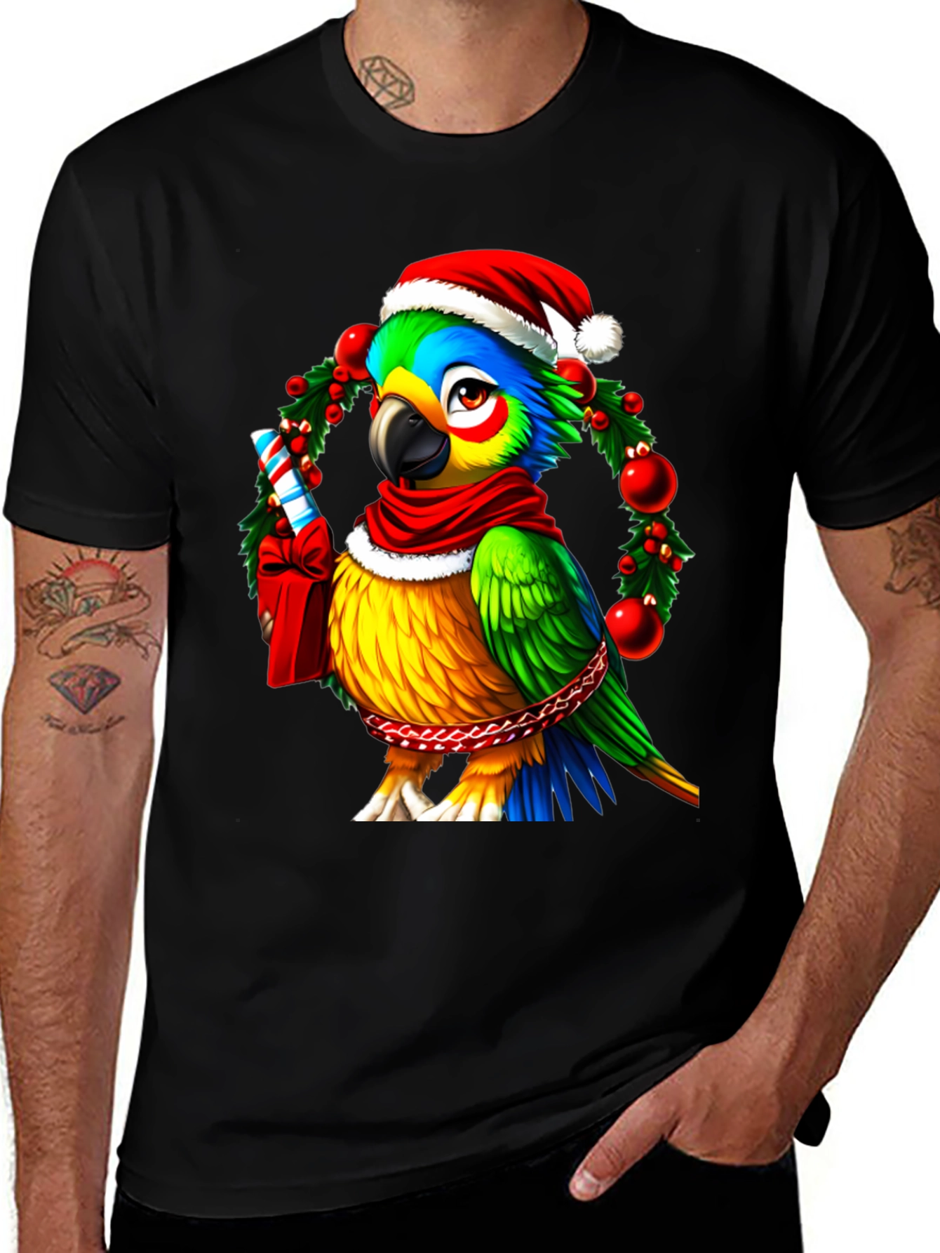 Variant 15 of Festive Parrot Graphic Tee