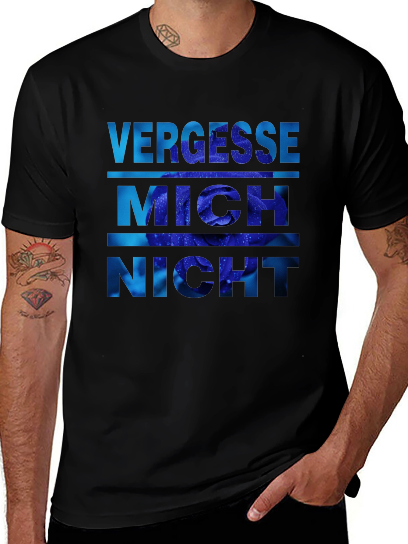 Variant 12 of Vergissmeinnicht Graphic T-Shirt - Black