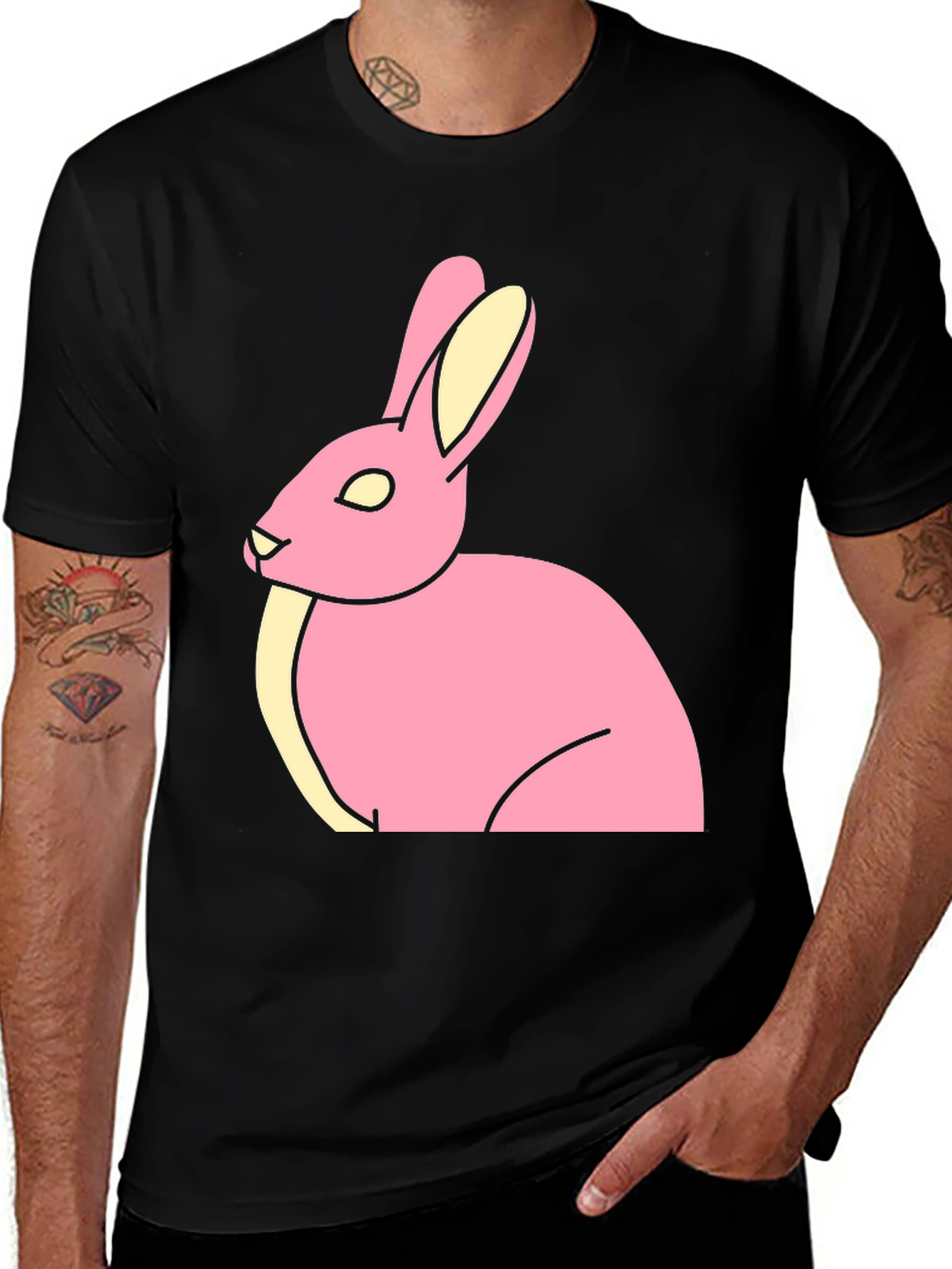 Variant 16 of Pink Bunny Graphic Tee - Soft Cotton Casual Shirt