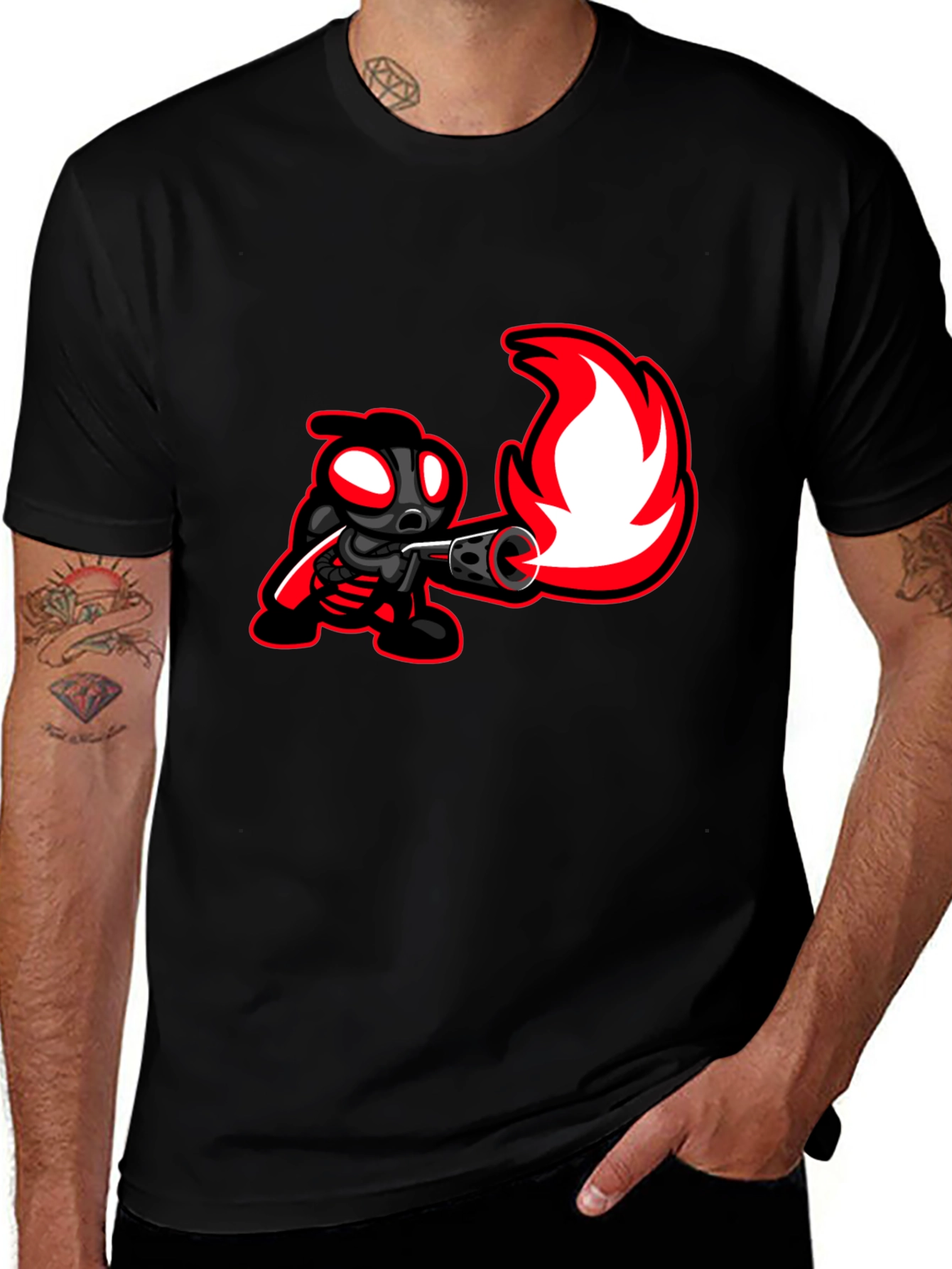 Variant 29 of Flamethrower Bug Black T-Shirt - Unique Graphic Tee