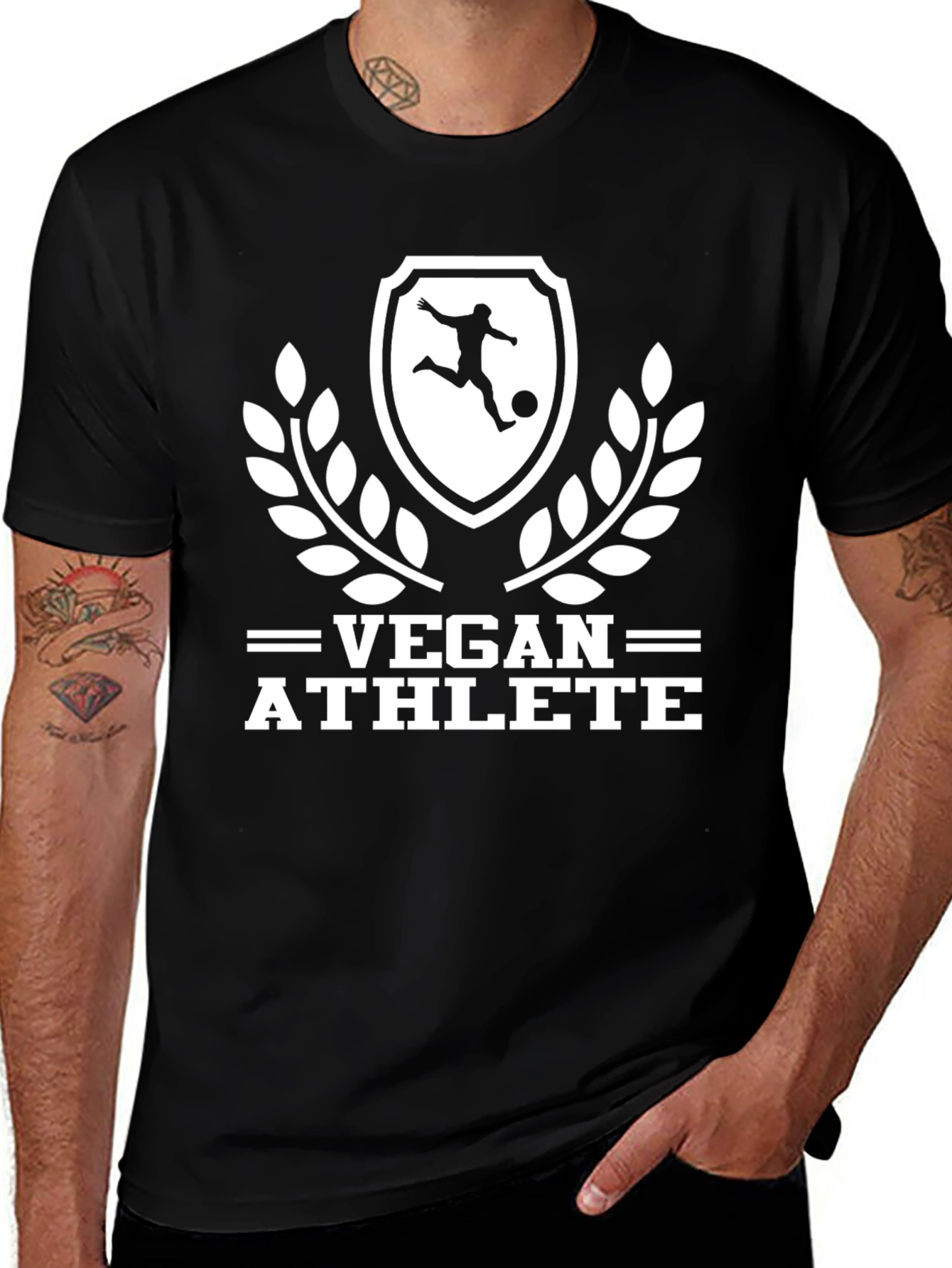 Variant 11 of Vegan Athlete Black Graphic Tee