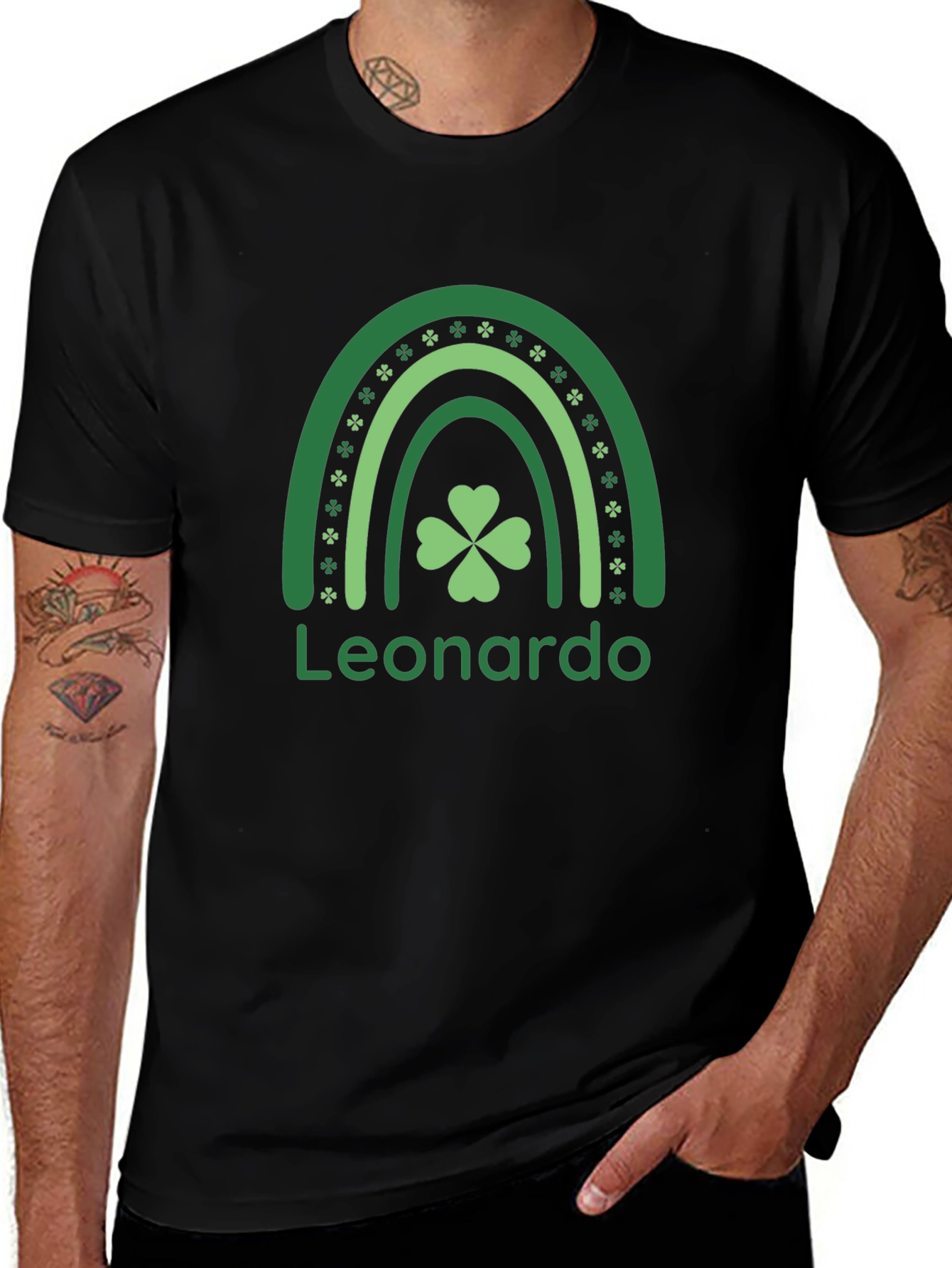 St. Patrick's Day Personalized Shamrock Rainbow T-Shirt